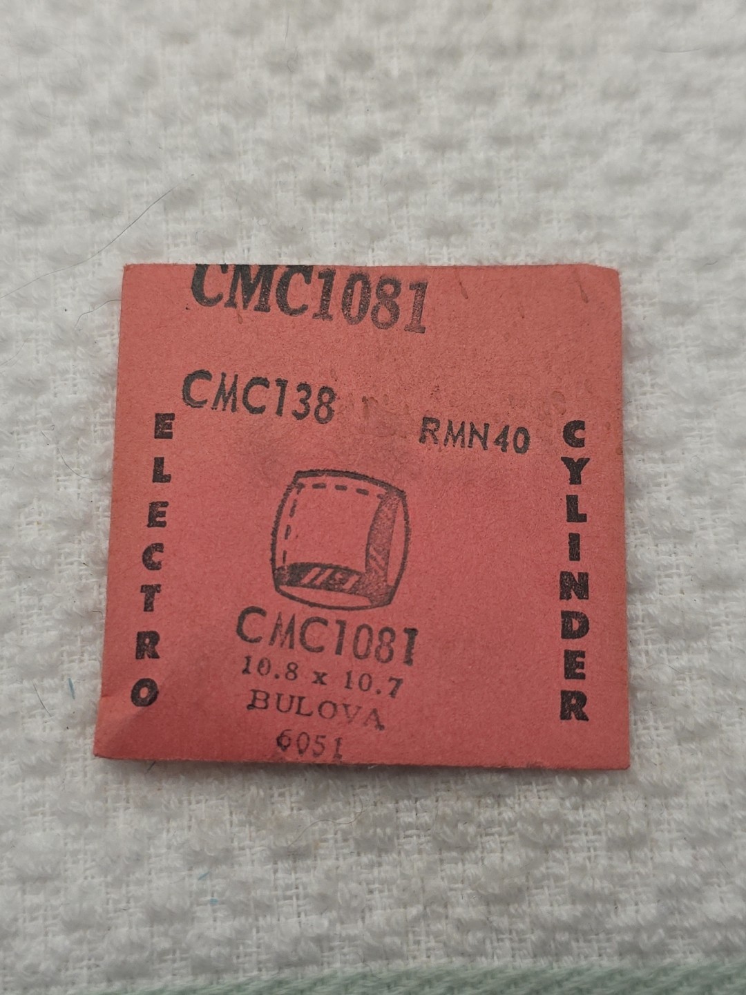 Electro Cylinder Watch Crystal CMC1081 Bulova 6051 10.8X10.7 CMC138 RMN40