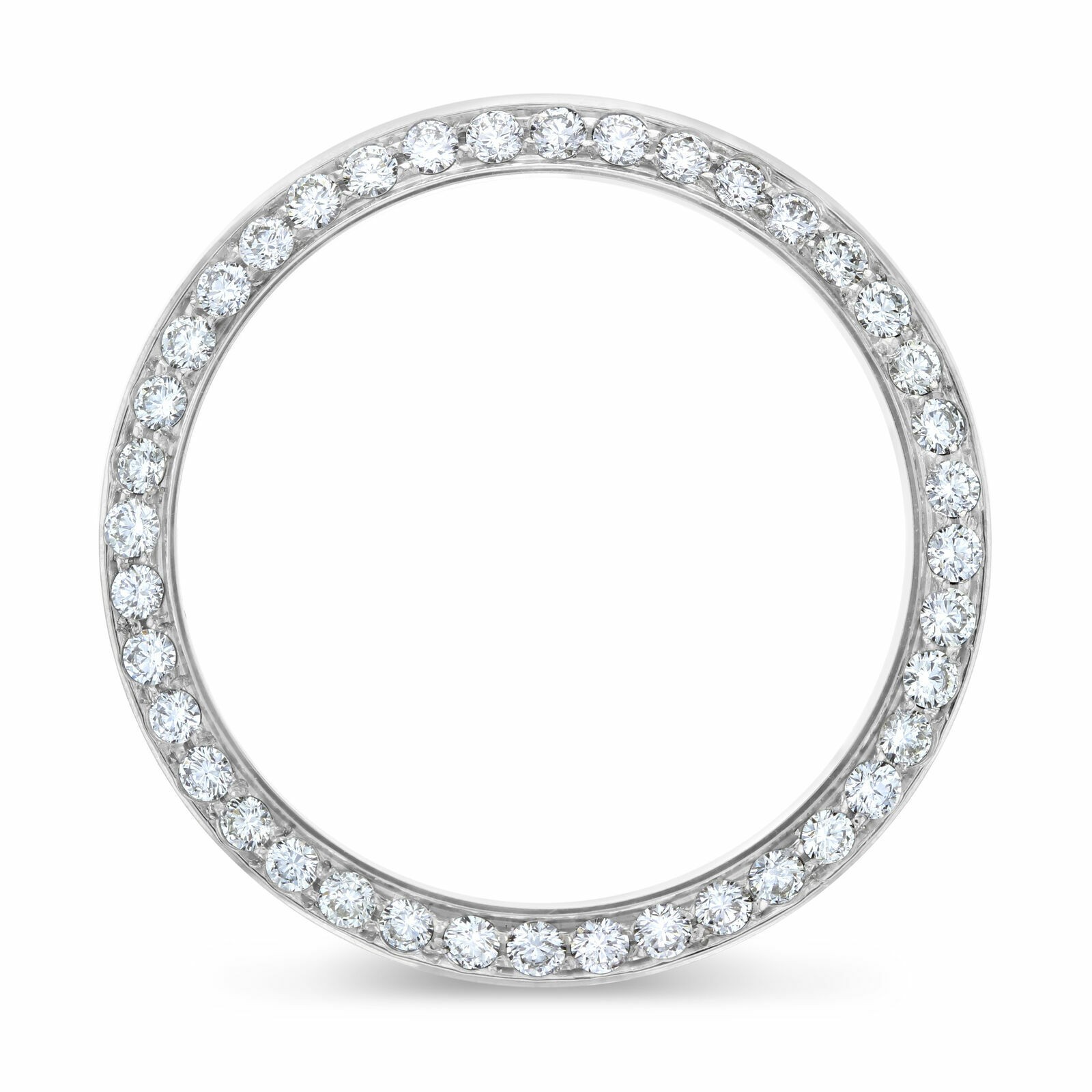 2CT BEAD PAVE NATURAL DIAMOND BEZEL WATCH PART 14KW FOR ROLEX 15010 15200 15210