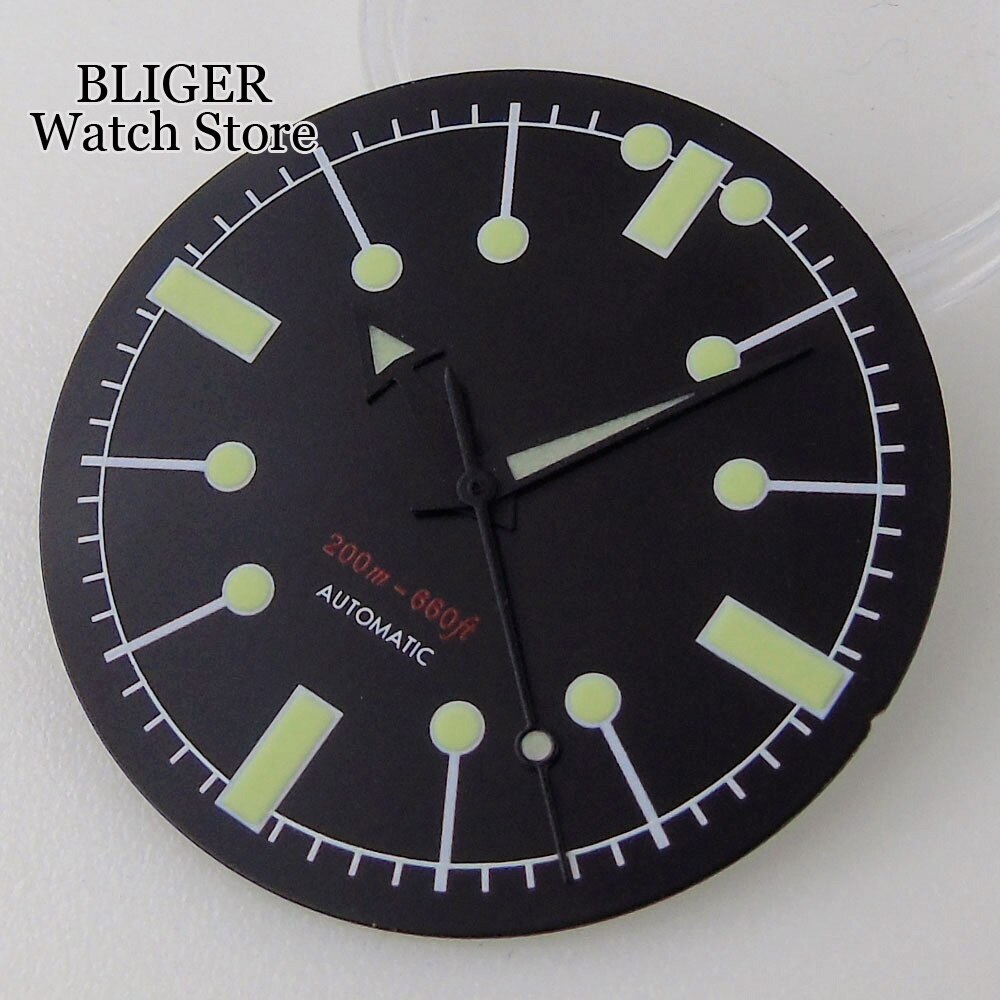 31mm Red Blue White Black Watch Dial for NH35 NH36 PT5000 Movement Green Lume