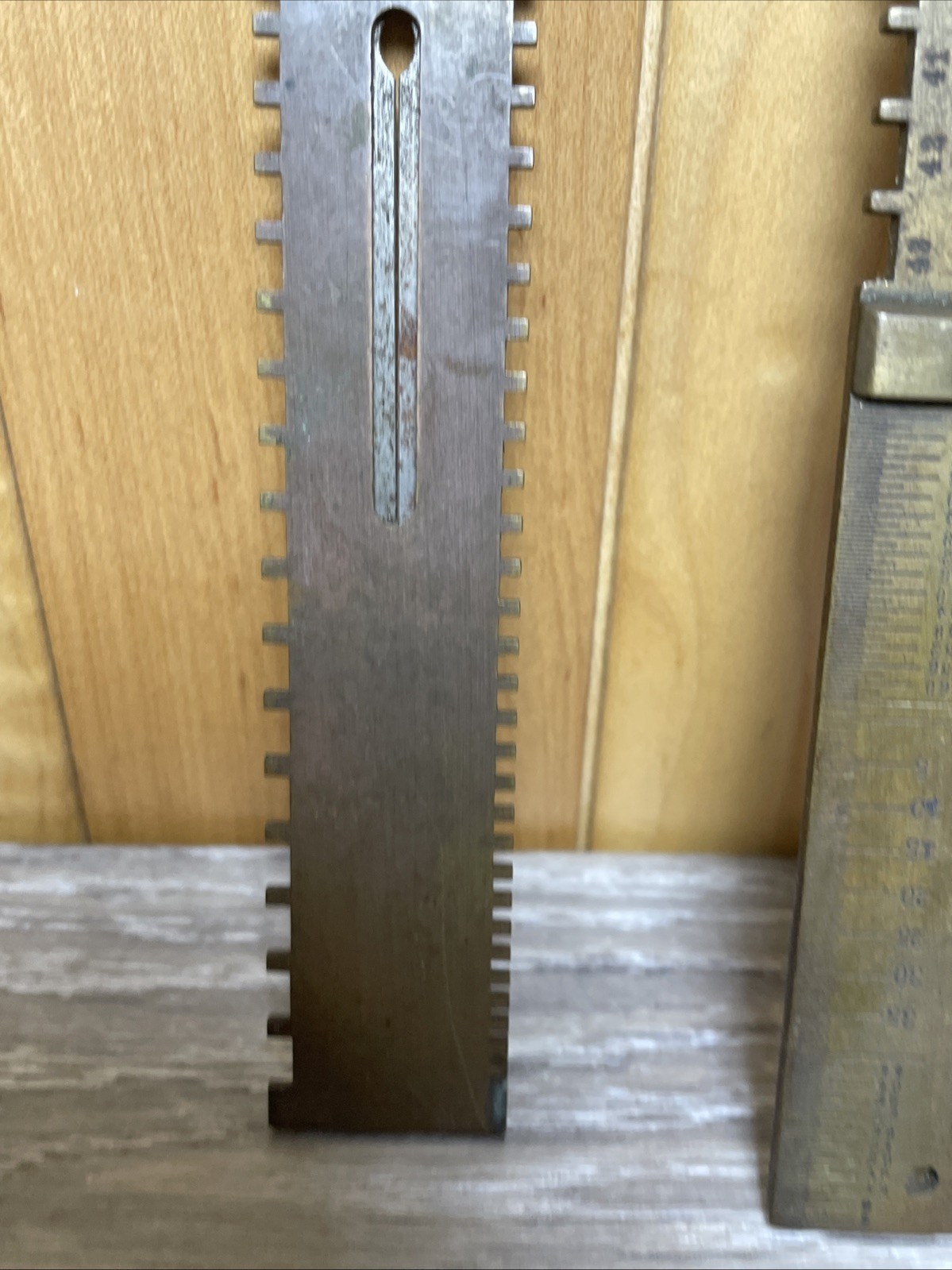 2 Clockmaker’s/Watchmaker’s Estate Antique Heavy Brass Peer Mainspring Gauge