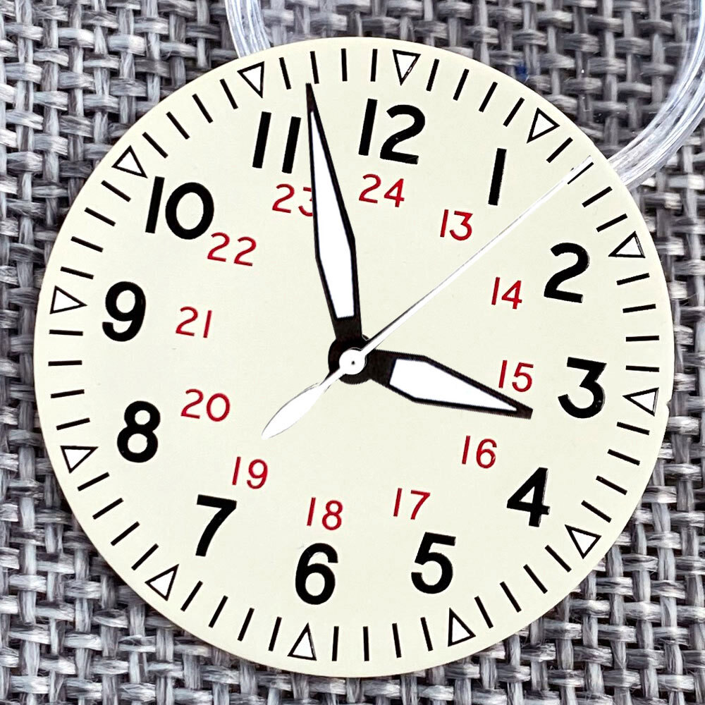 33.5mm Beige Sandwich Watch dial Luminous Dial For NH35 PT5000 movement 🎁