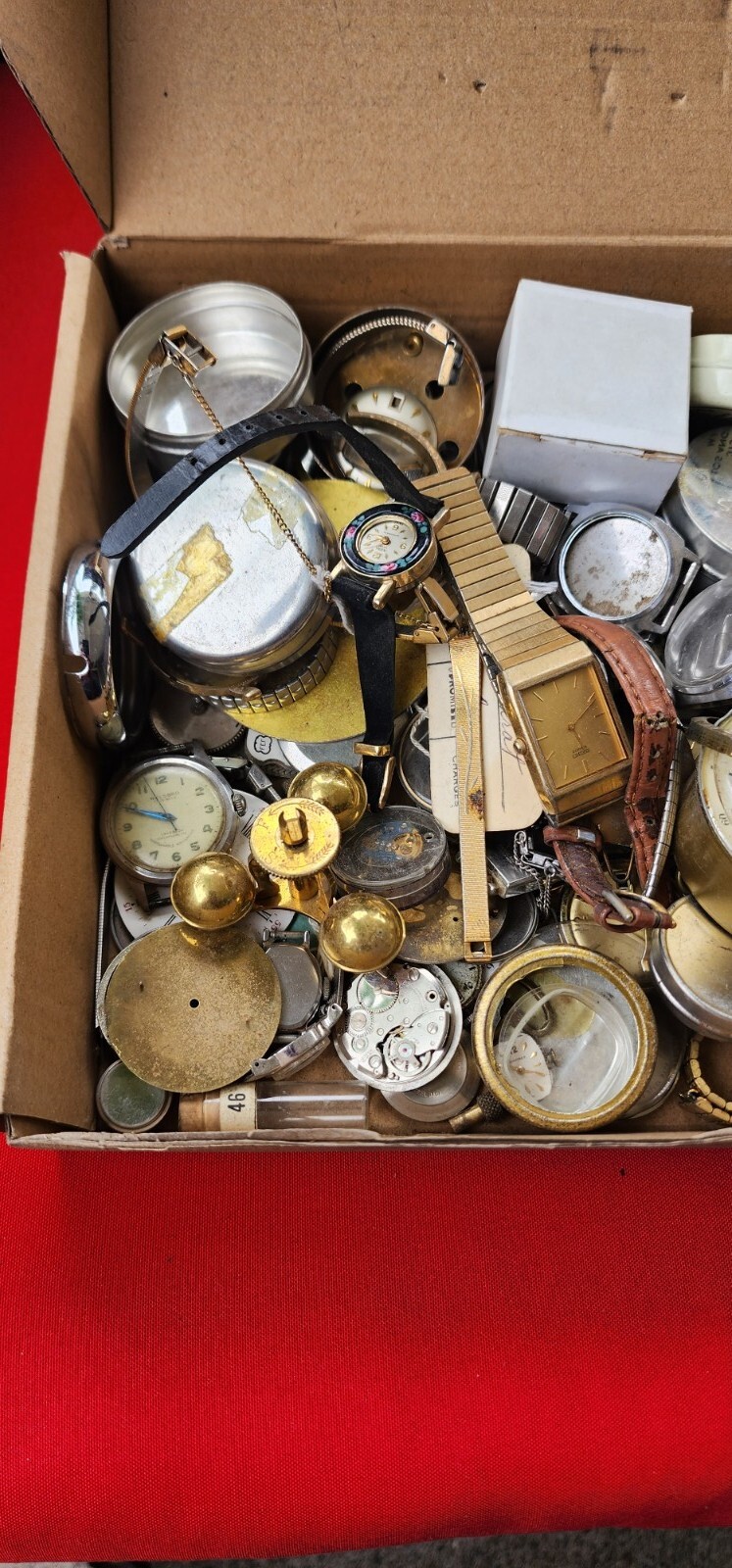 Vintage Pocket & wristband Watches Movements,faces,Crown for parts box #5 W1