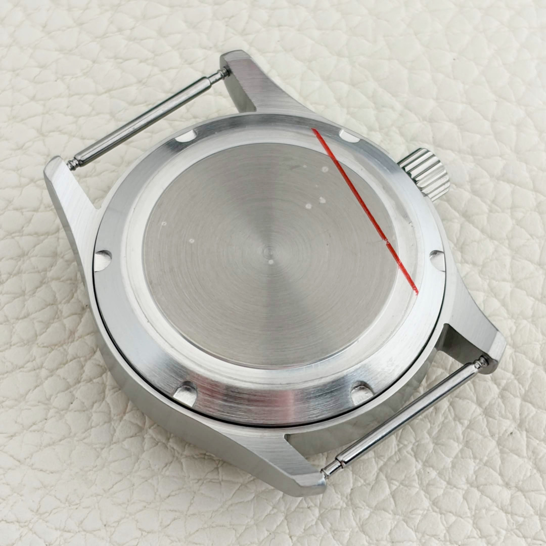 36mm Silver Pilot Sapphire Glass Automatic Watch Case Fit ETA 2824 Movement