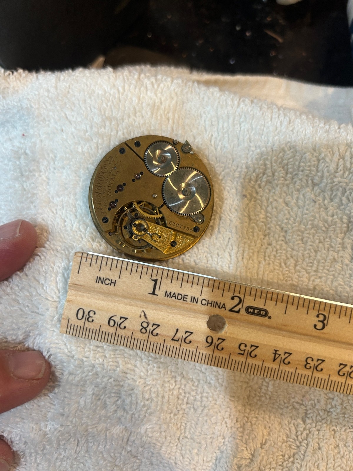 Antique Waltham Royal Art Deco Pocket Watch Movement and Dial