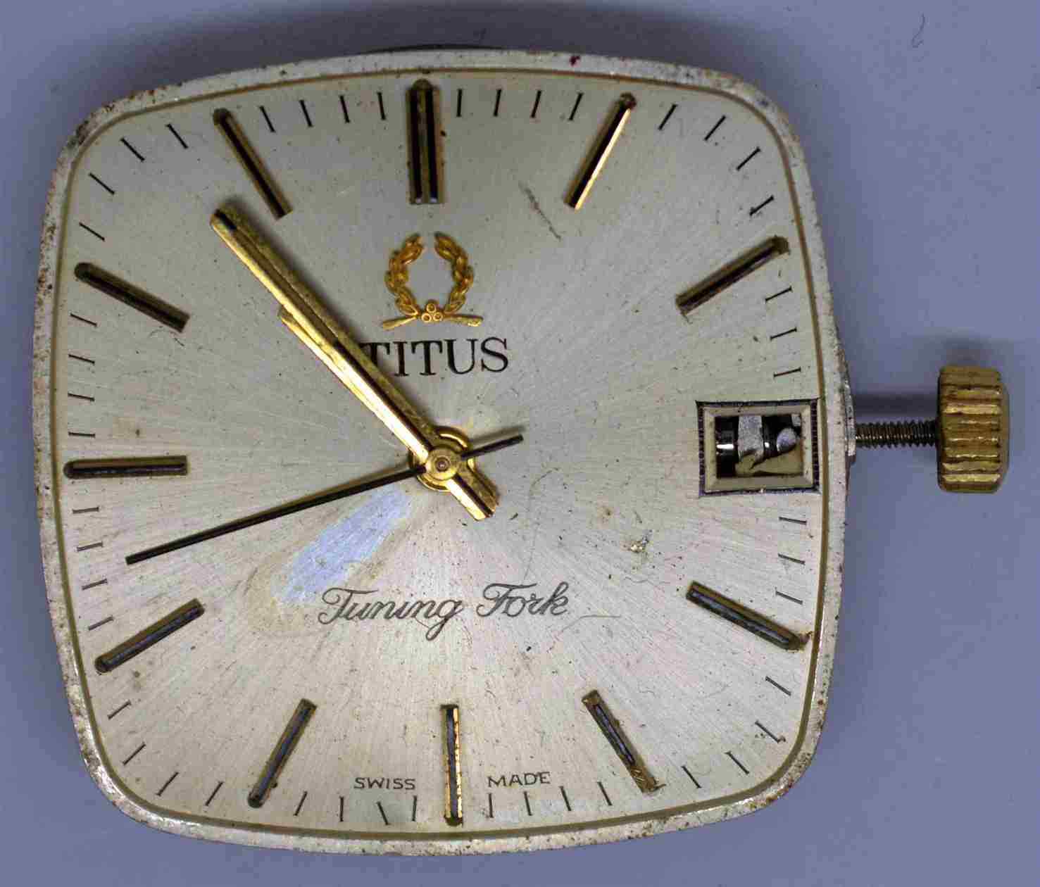 VTG TITUS TUNING FORK Movement & Dial. Cal: ETA-9162. For Parts