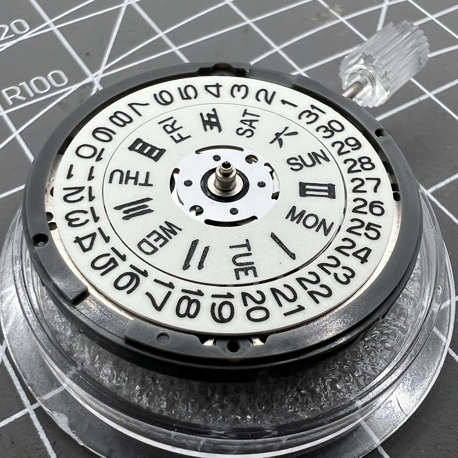 36A White Automatic Mechanical Movement Blue Lume 3/3.8 Crown Position