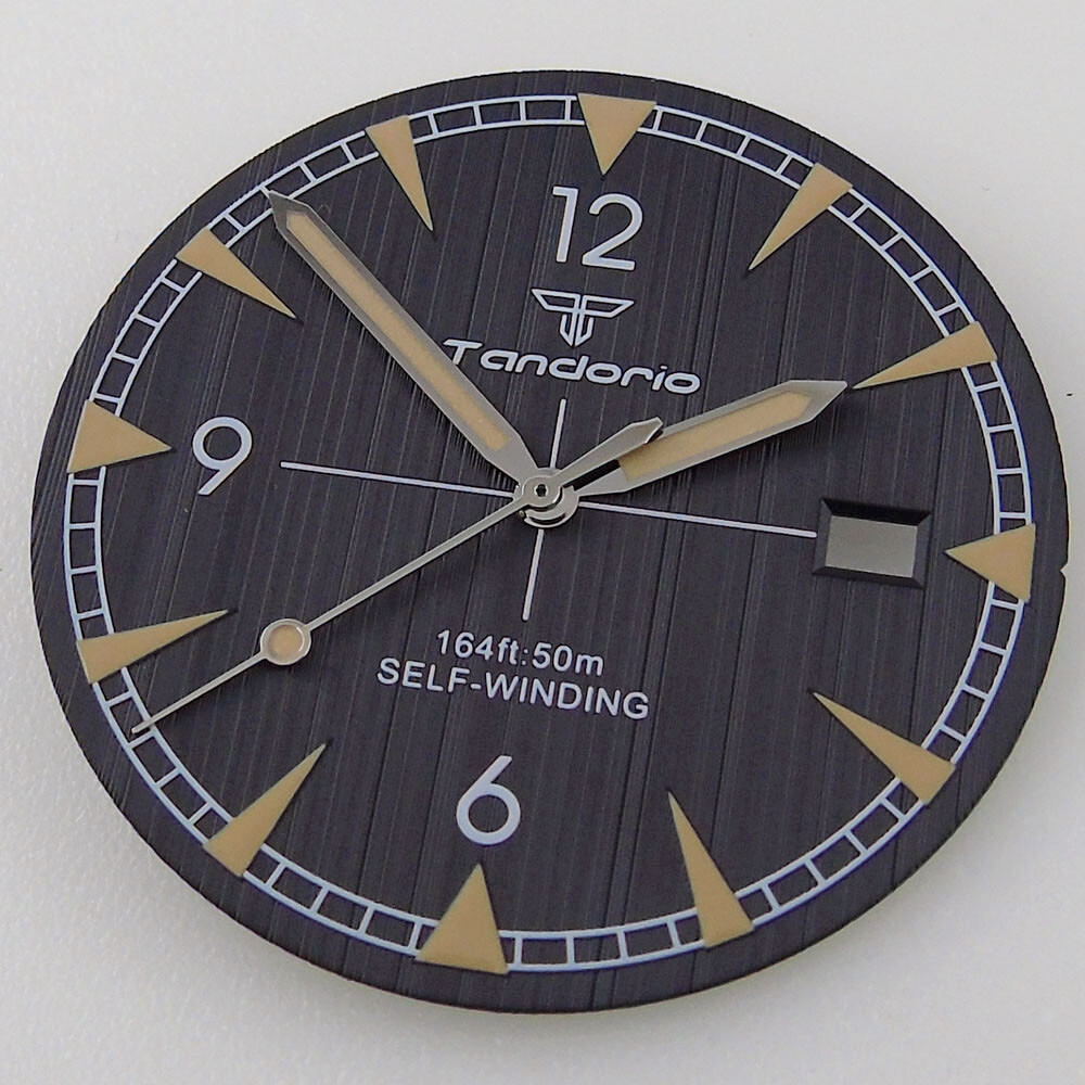 Tandorio Watch Dial + Hands Spare Parts 33.5mm Diameter Fit For NH35 NH35A Autom