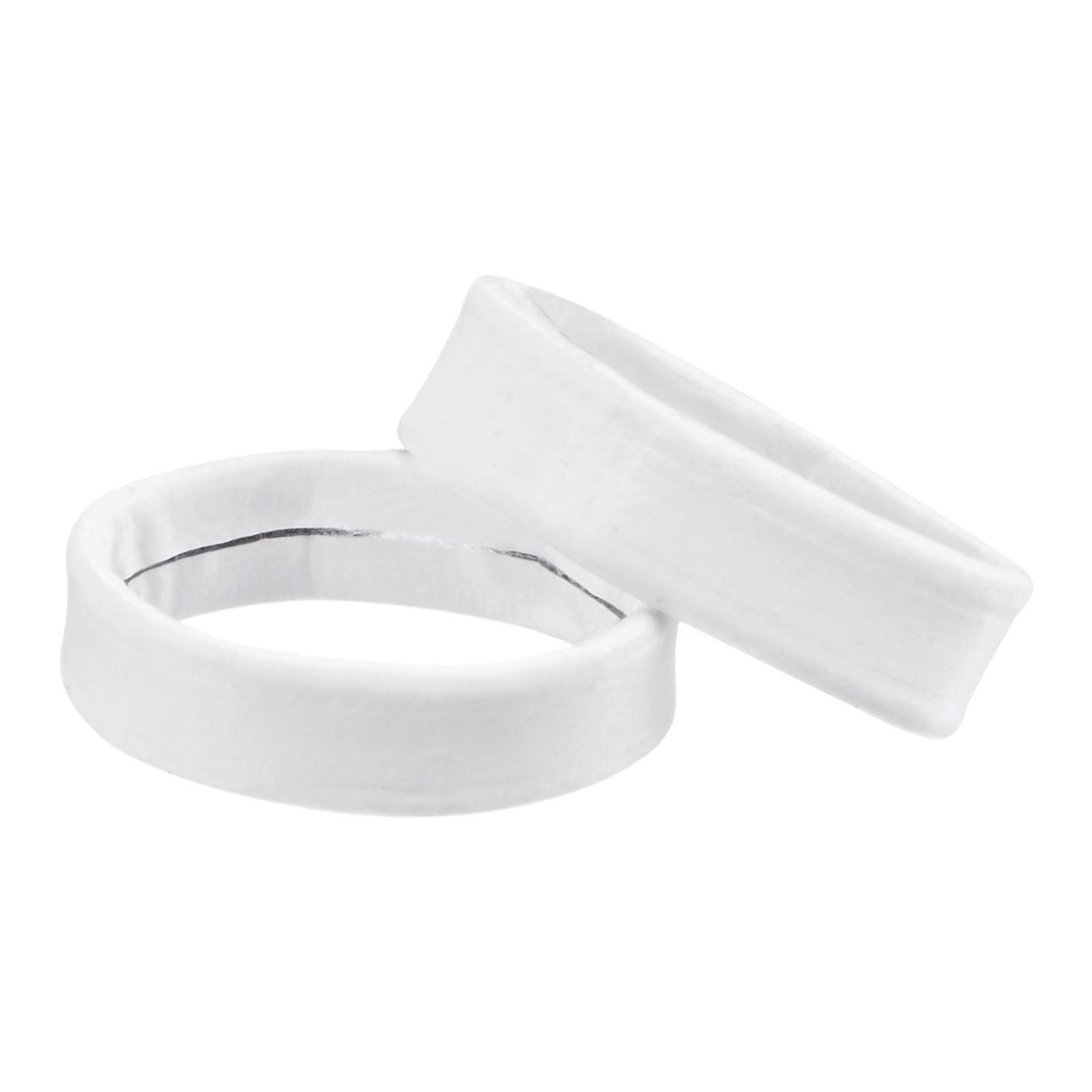 PU Leather Loops Retaining Ring Keeper for 14mm Width Watch Band, White 2 Pcs