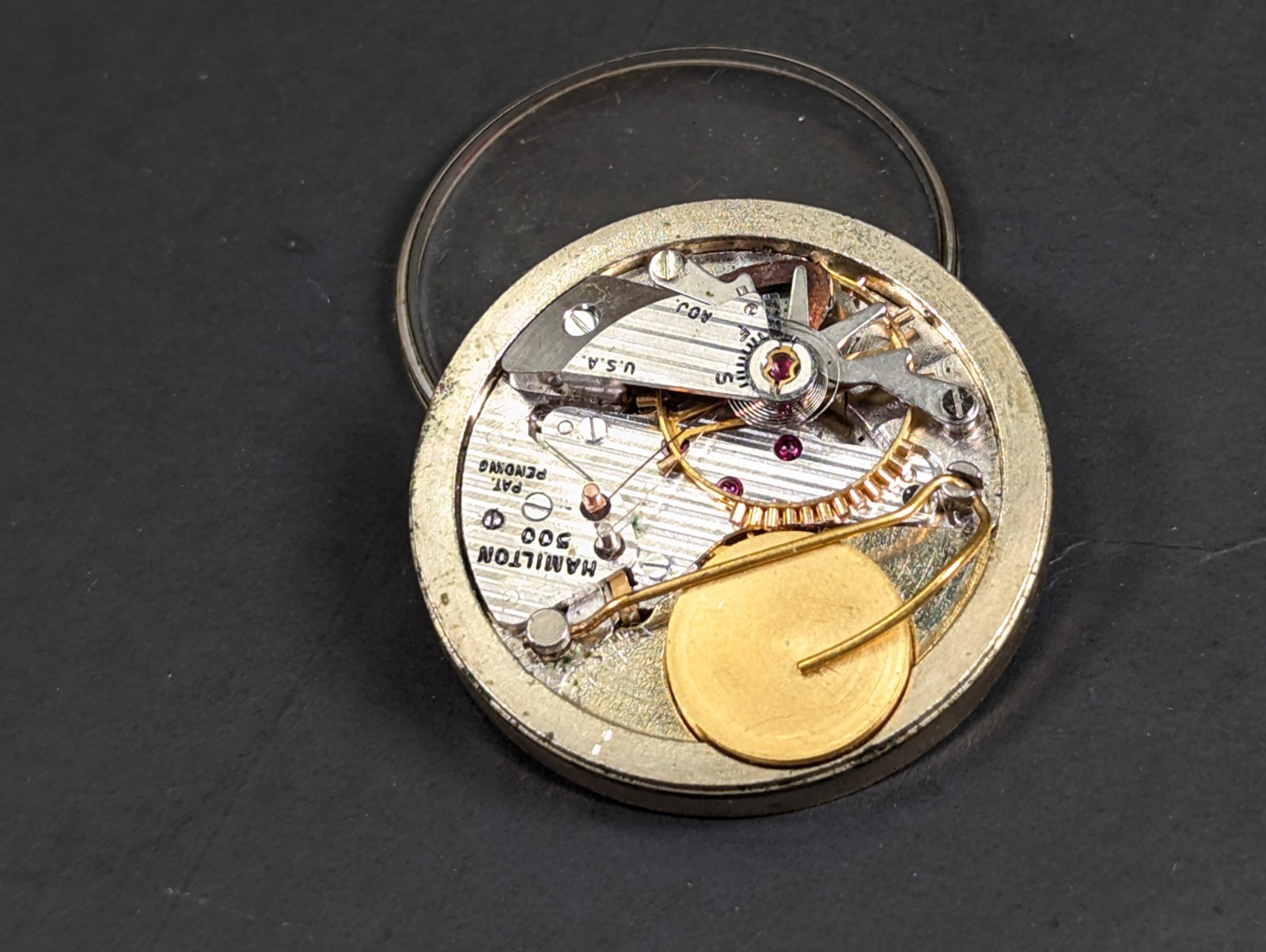 Vintage Hamilton Van Horn 500 Electric Dial & Partial Movement For Parts/Repair