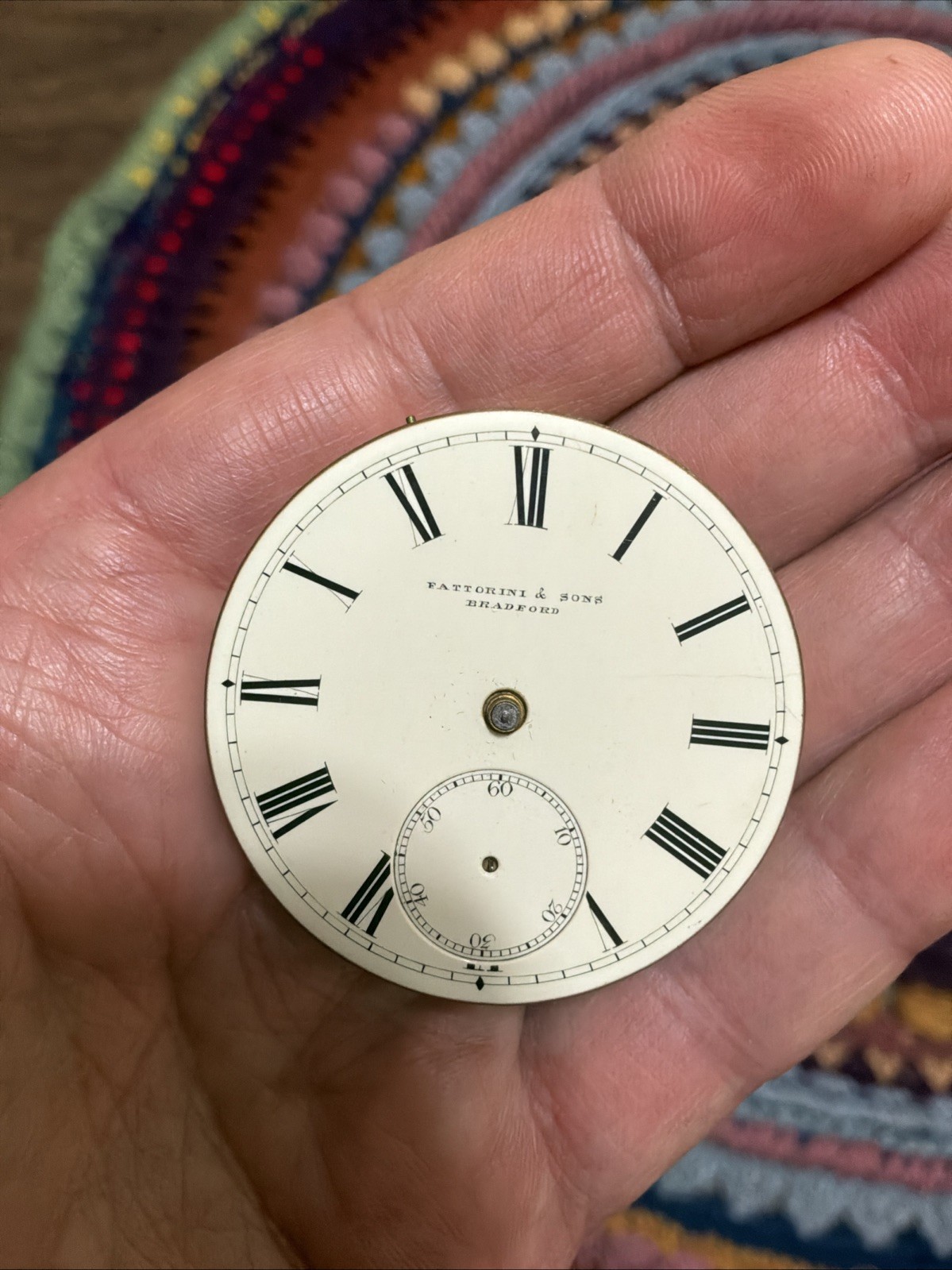 Antique Fattorini & Sons Bradford 44mm Pocket Watch Movement For Parts/Repair