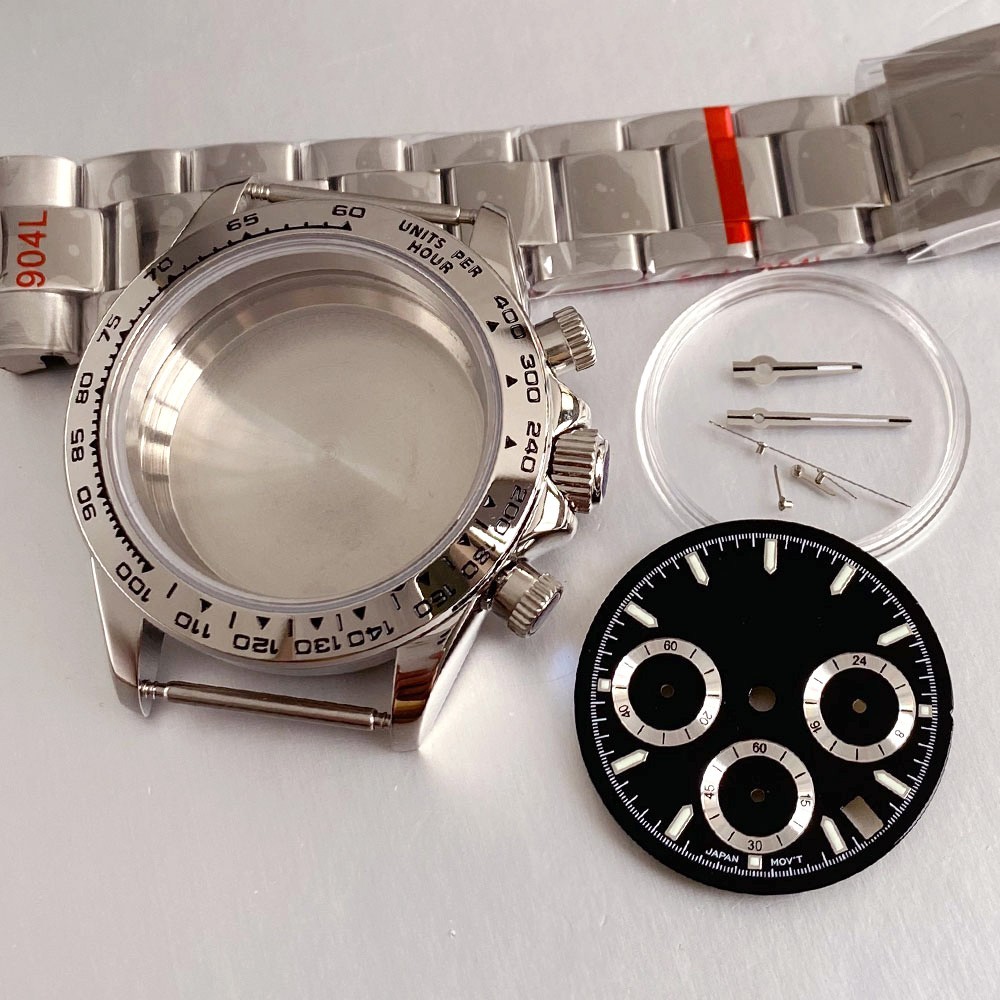 39mm Multifunctional VK63 Quartz Watch Case Mod Parts Set For Daytona Wristwatch