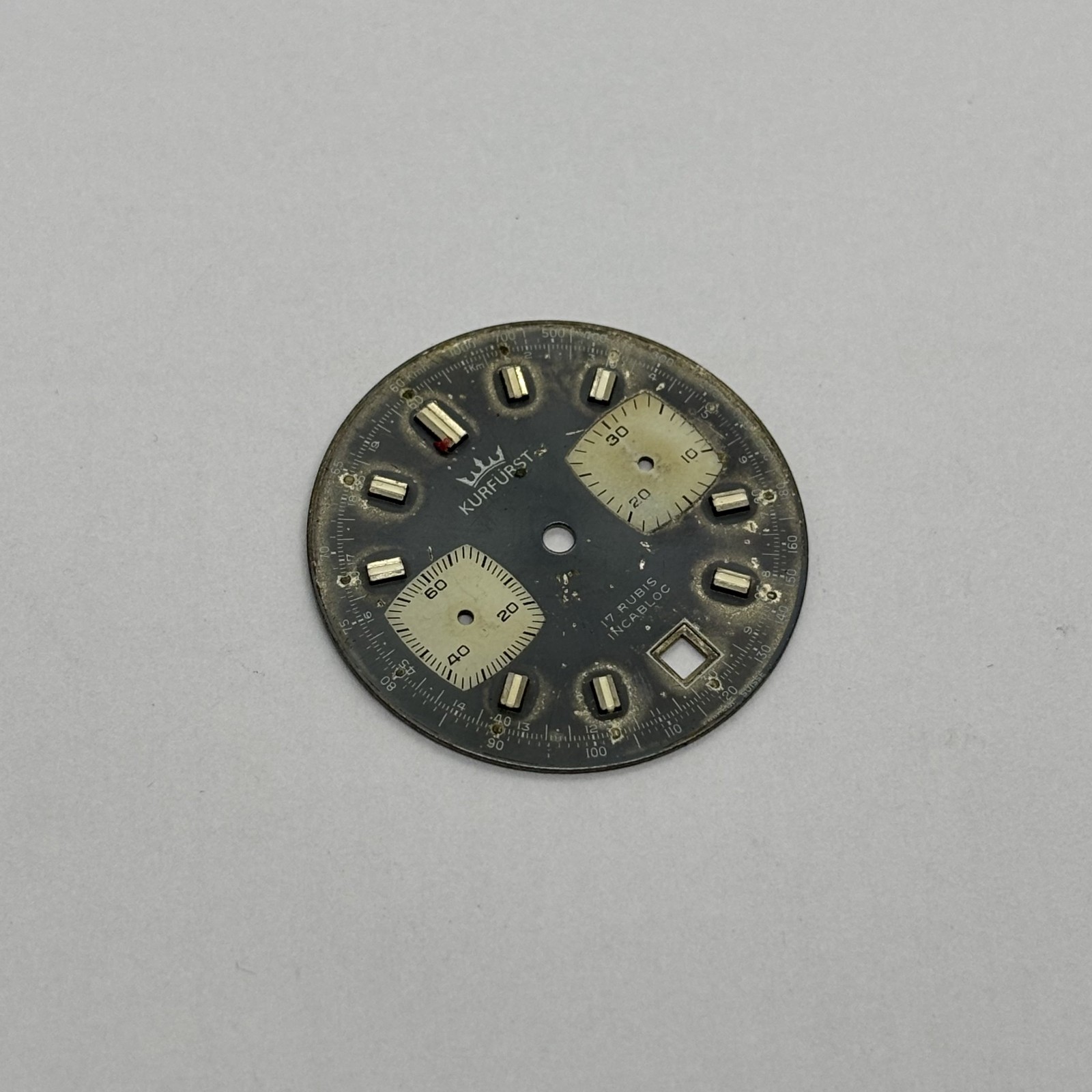 LOT OF 5 VARIOUS BRANDS WATCH DIALS FOR VALJOUX 7733 AND 7734 SOLD AS IS