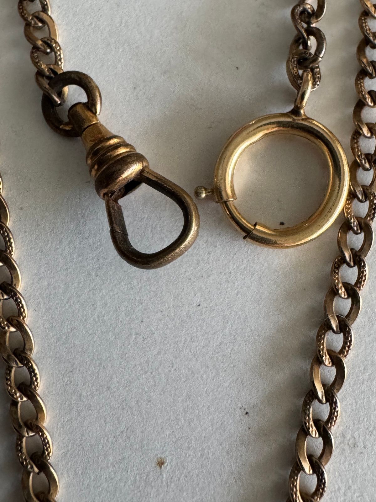 VINTAGE 13.5 INCH SWANK POCKET WATCH CHAIN YELLOW GOLD FILLED