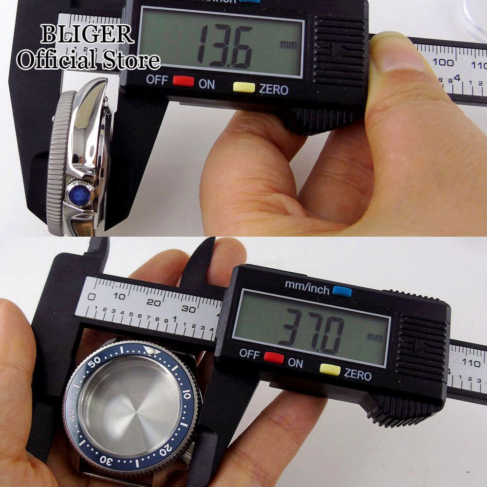 200M Waterproof 37mm Dive Watch Case Fit NH35 ETA 2824 PT5000 Sapphire 120 Click