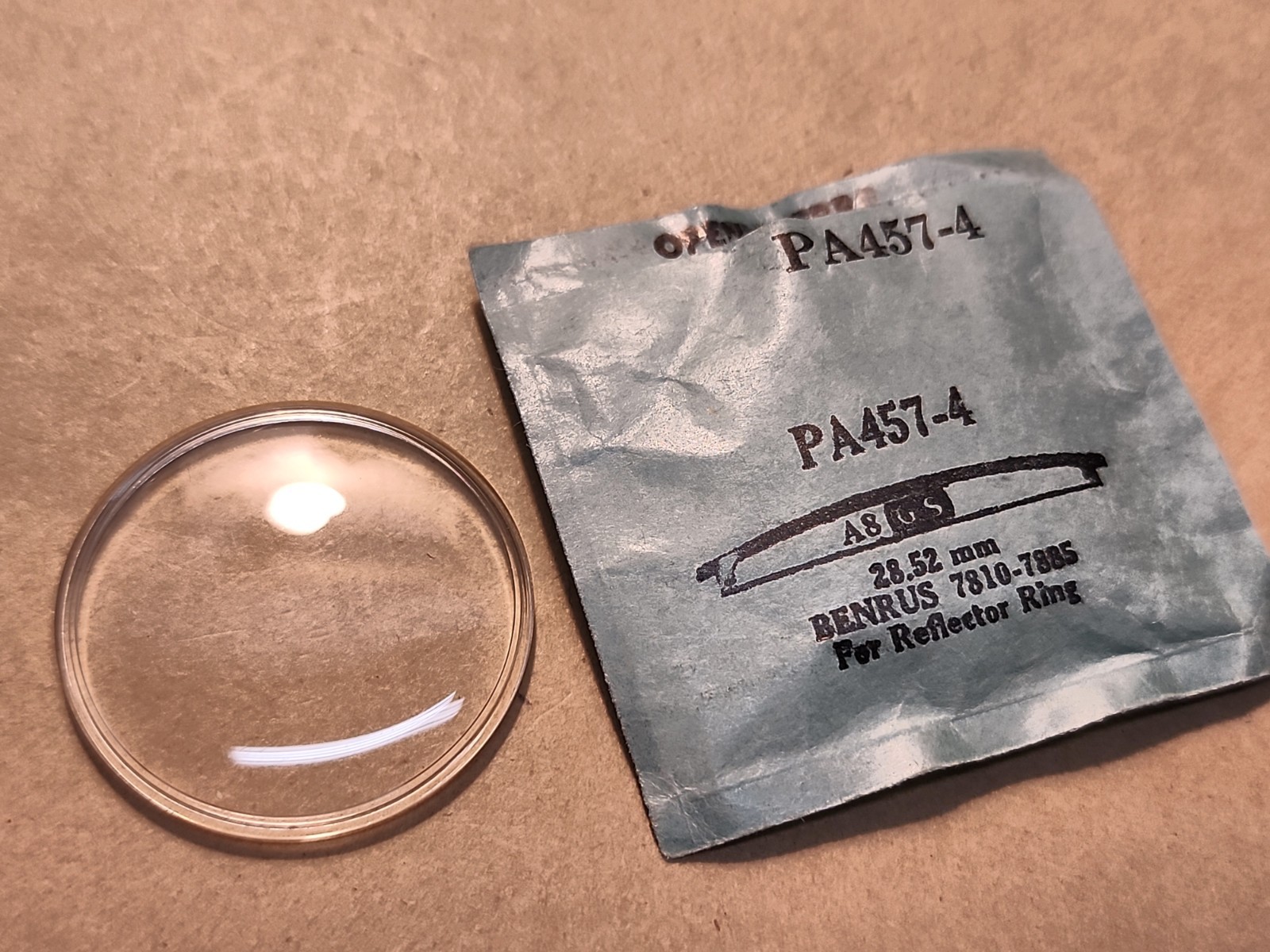 Vintage NOS GS PA457-4 28.52mm Wristwatch Crystal For Benrus 7810-7885