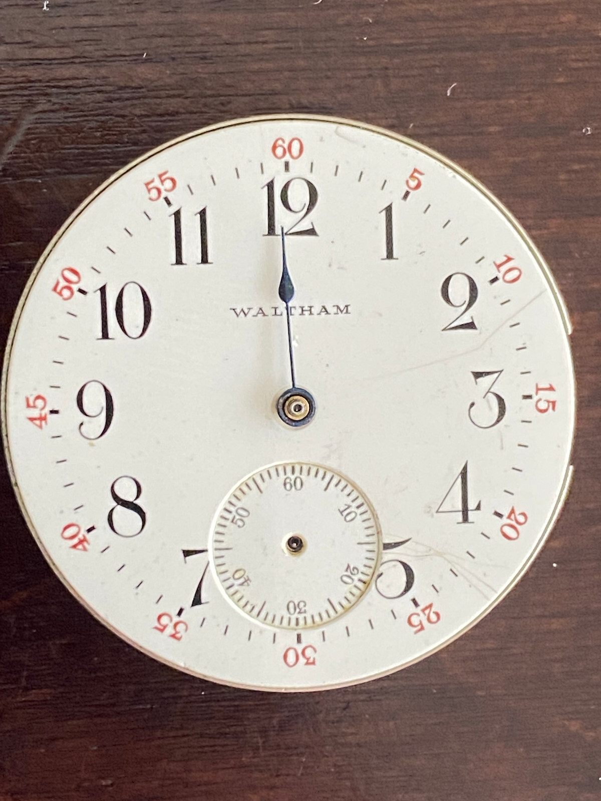 VINTAGE 6S WALTHAM POCKET WATCH MOVEMENT, GR. LADY WALTHAM,NOT RUNNING,YEAR 1907