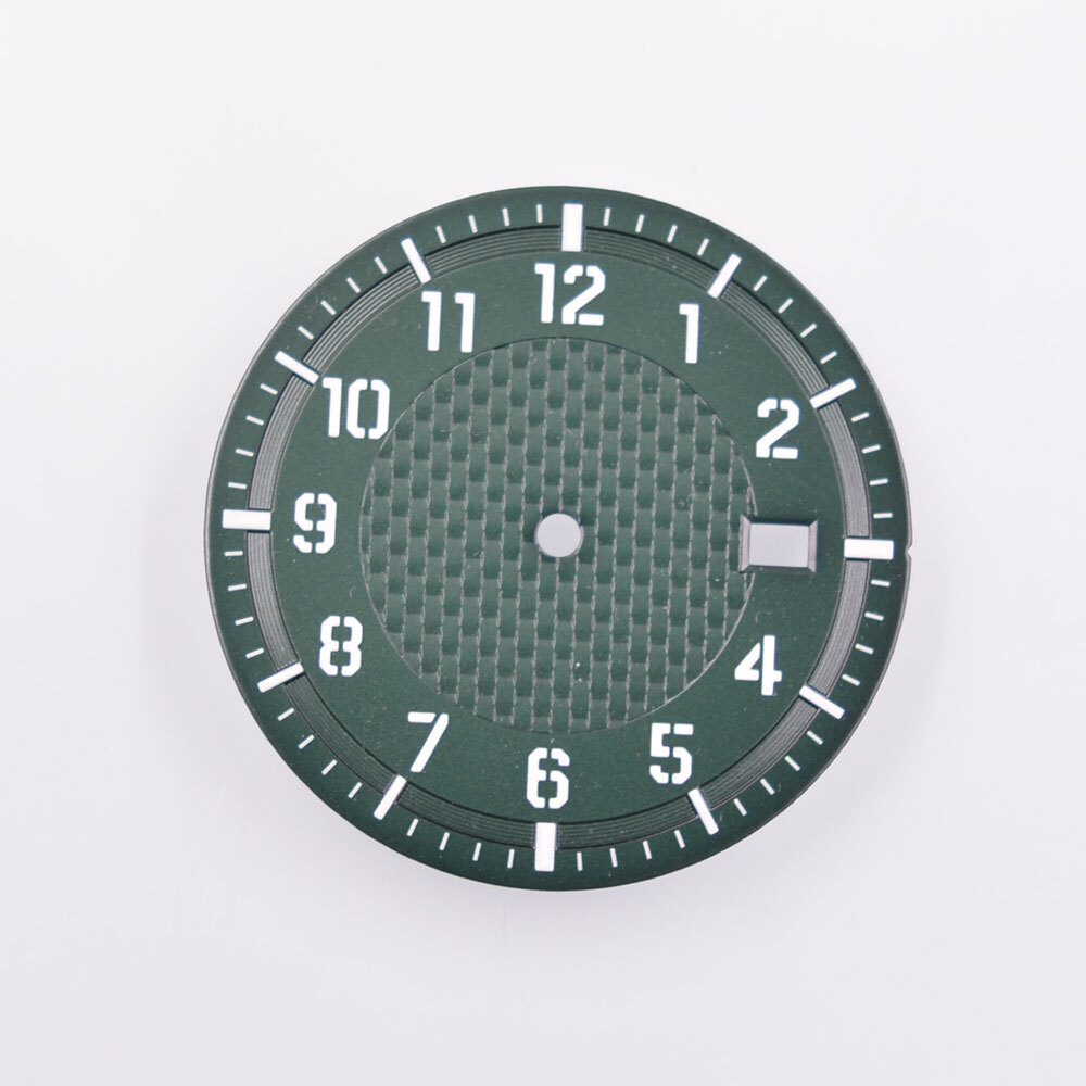34.50mm Green Luminous Watch Dial Fit for NH35 NH35A NH36 NH36A Movement