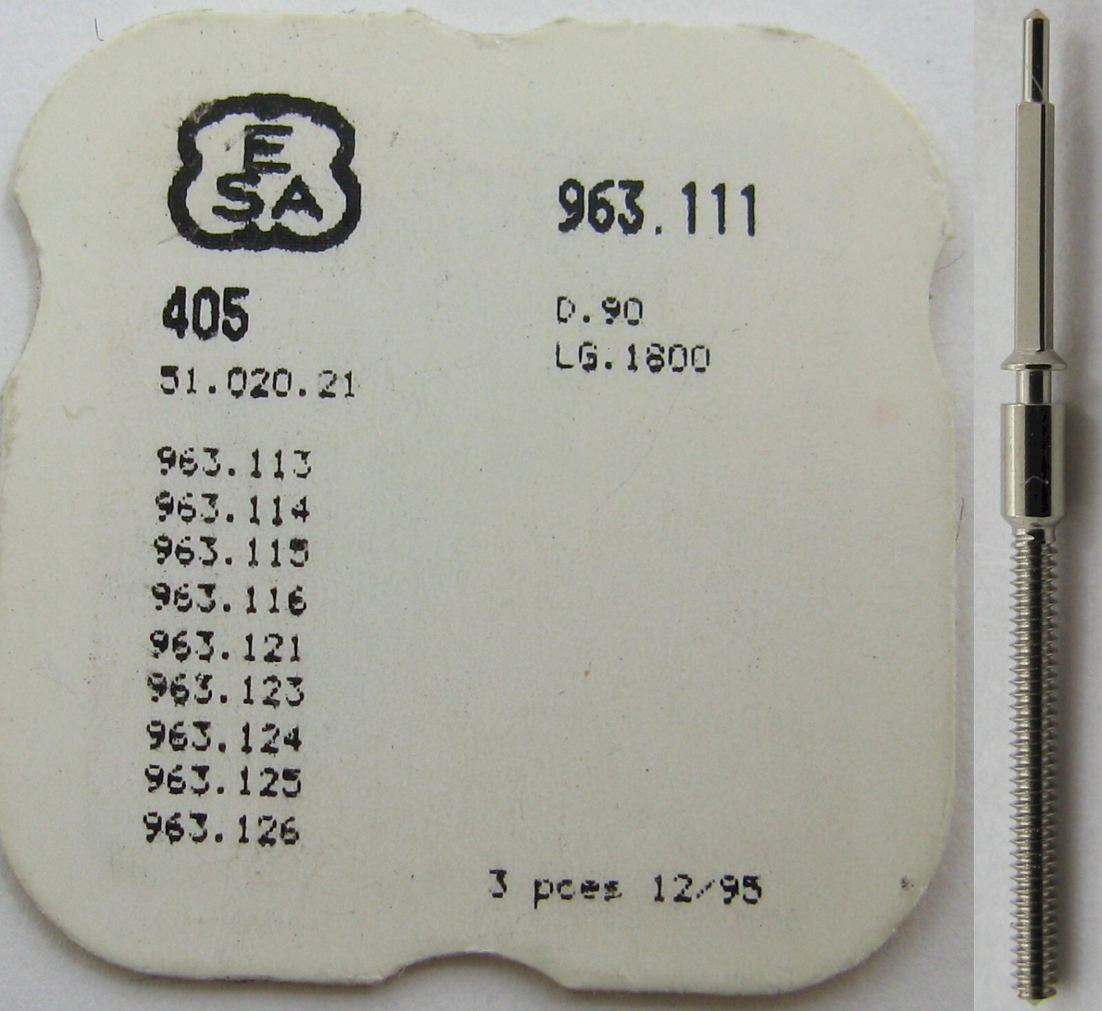 Movement ESA 963.111 963.121 … setting stem 405 tap 10