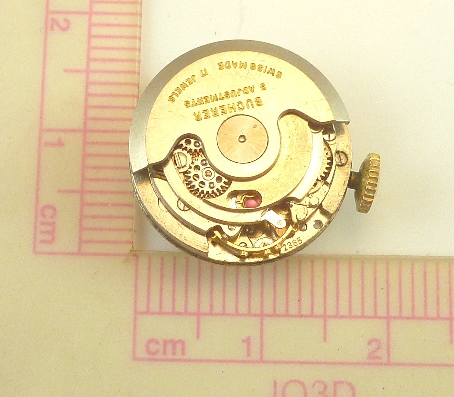 Bucherer 2365 Wrist Watch Movement – Good Balance – Parts / Repair