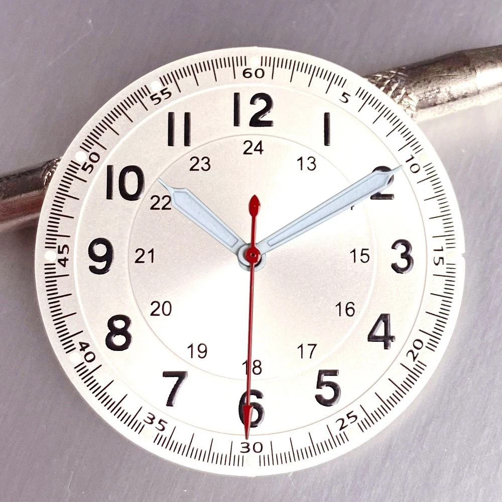 33.5mm Sun pattern Watch Dial+Hands Green Lume For NH35 NH36 ETA2824 Movement