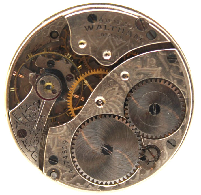 1907 WALTHAM POCKET WATCH MOVEMENT 14874609 GRADE 161 0s 7j (LL3)