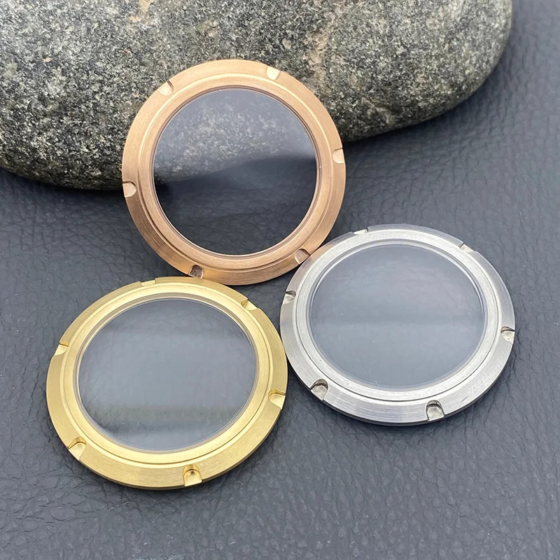 NH35 Caseback Sapphire Transparent Glass Back Cover For Diver-Style Watch Cases