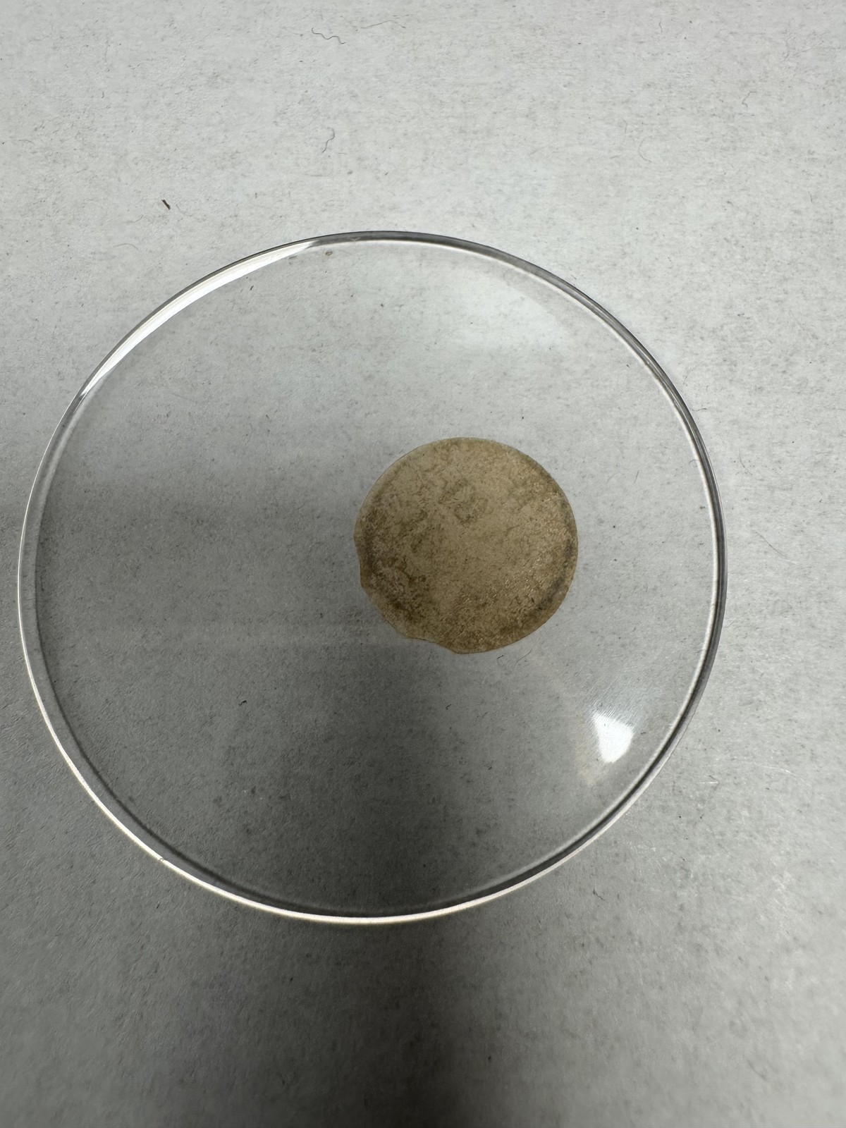 Vintage Unmarked Pocket Watch Acrylic Crystal Domed 43.92mm 19 9/16 19 4/8 Clear