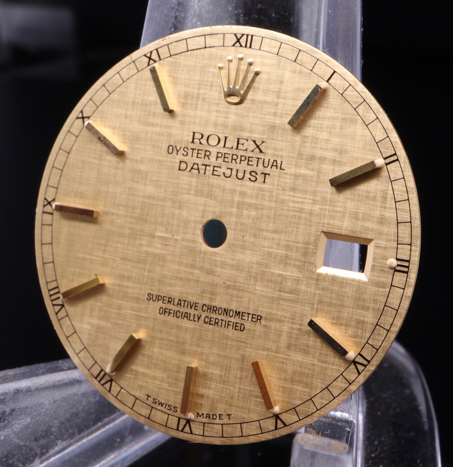 Vintage Rolex Datejust Champagne Gold Linen Dial For Ref 16013 16233 #196