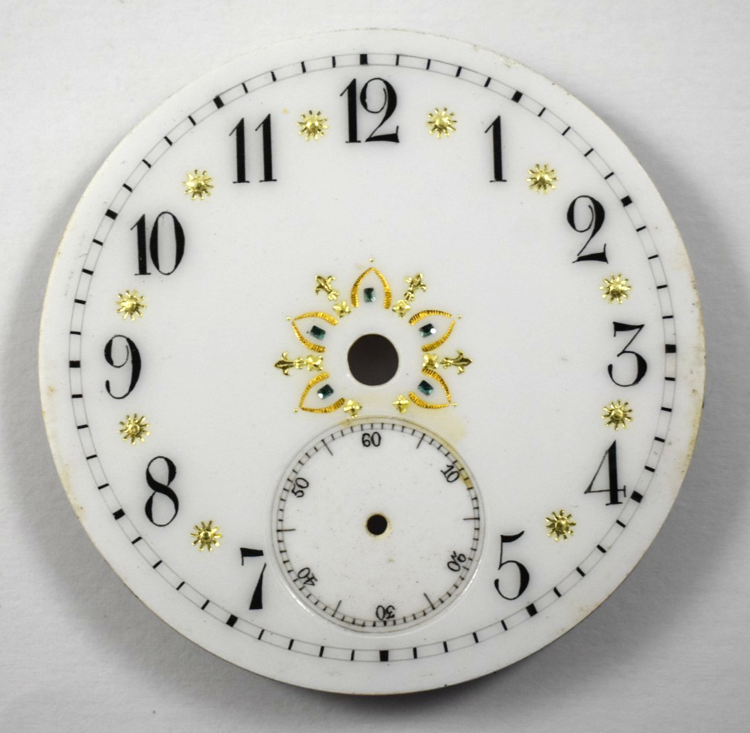 Vintage Unbranded 45.75mm Fancy Enamel 3 Footed Pocket Watch Dial lot.qa