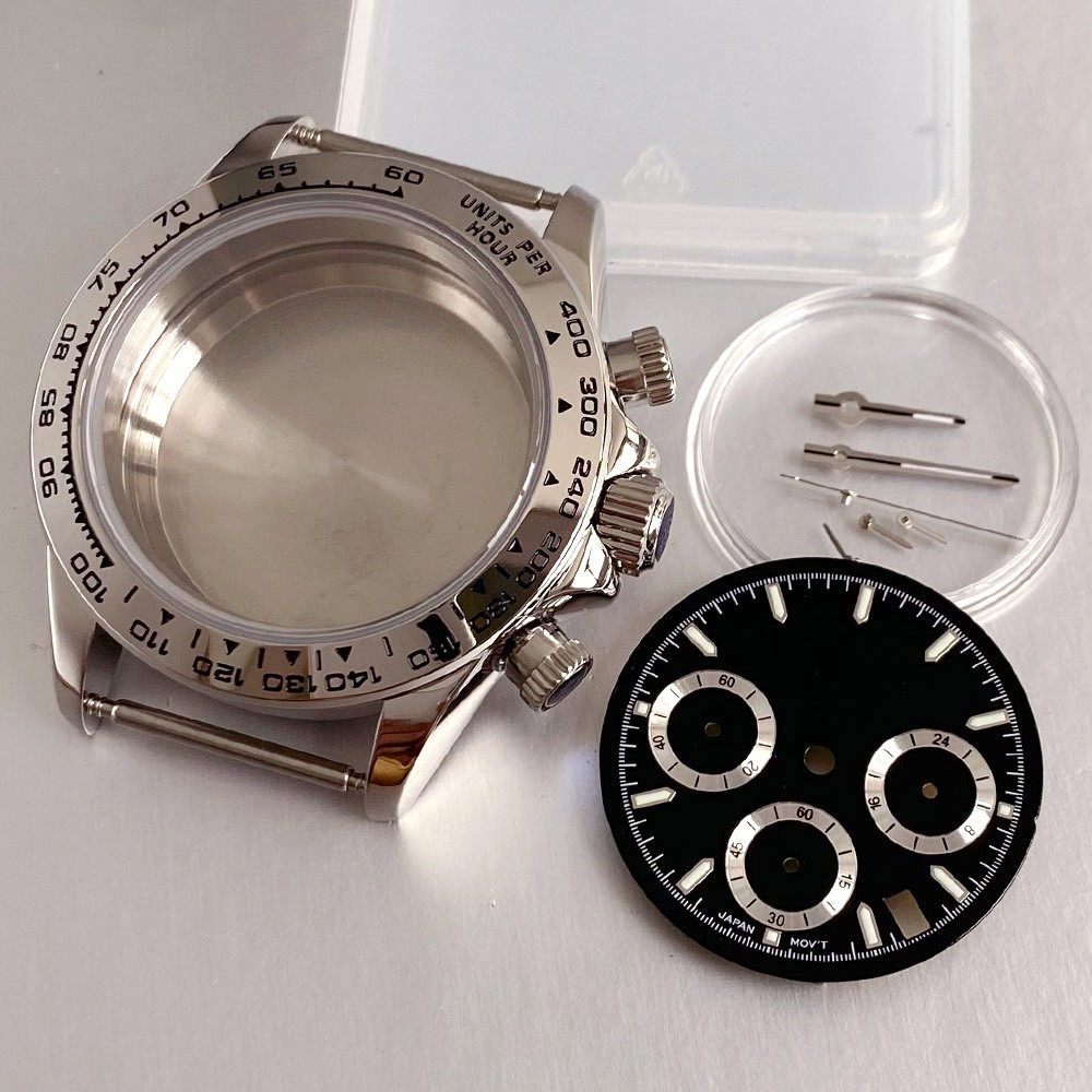 39mm Multifunctional VK63 Quartz Watch Case Mod Parts Set For Daytona Wristwatch