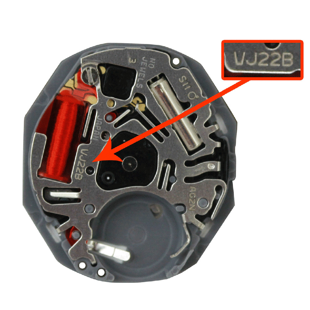 Quartz Watch Movement White Dial With 351332 Stem For Hattori VJ22 VJ22B A