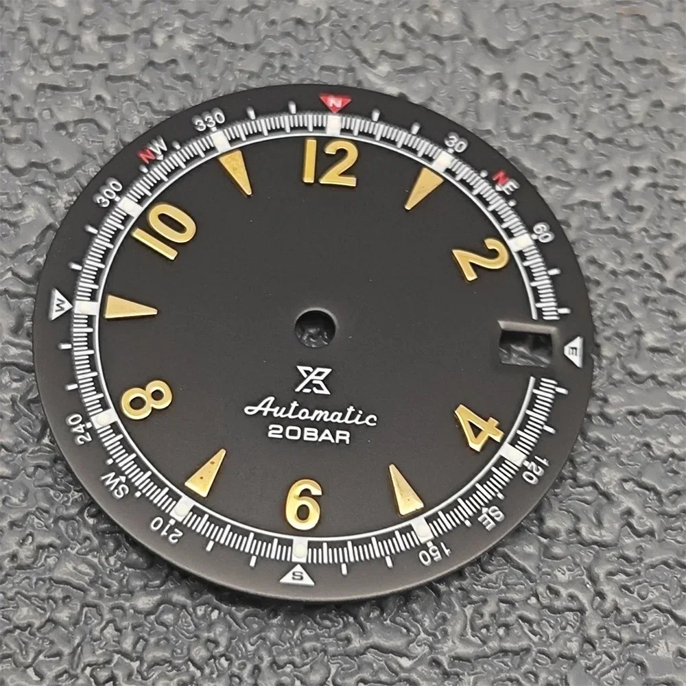 28.5mm Olive Green Watch Dial Green Luminous Face for NH35 4R35 Movement