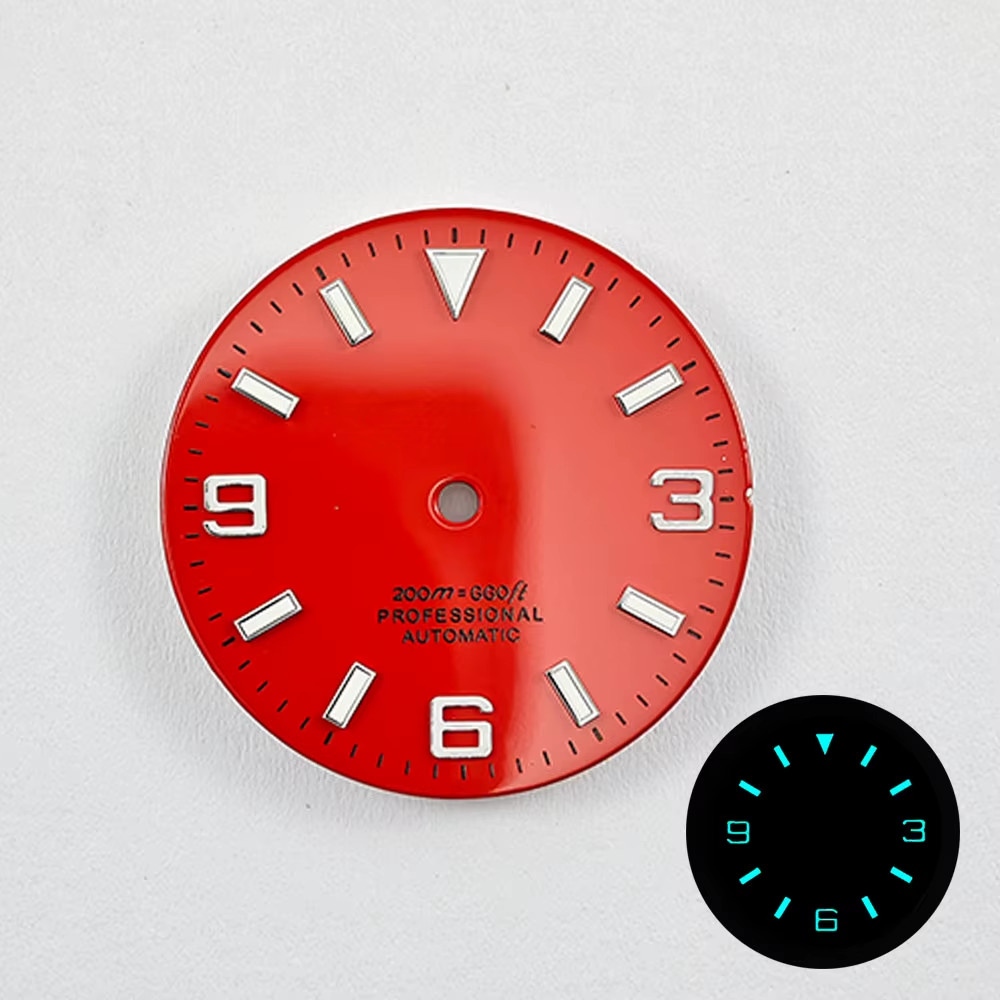 NH35 29Mm No Logo Watch Dial Fit NH35A NH36 NH38 Movement Blue Green Luminous Ro