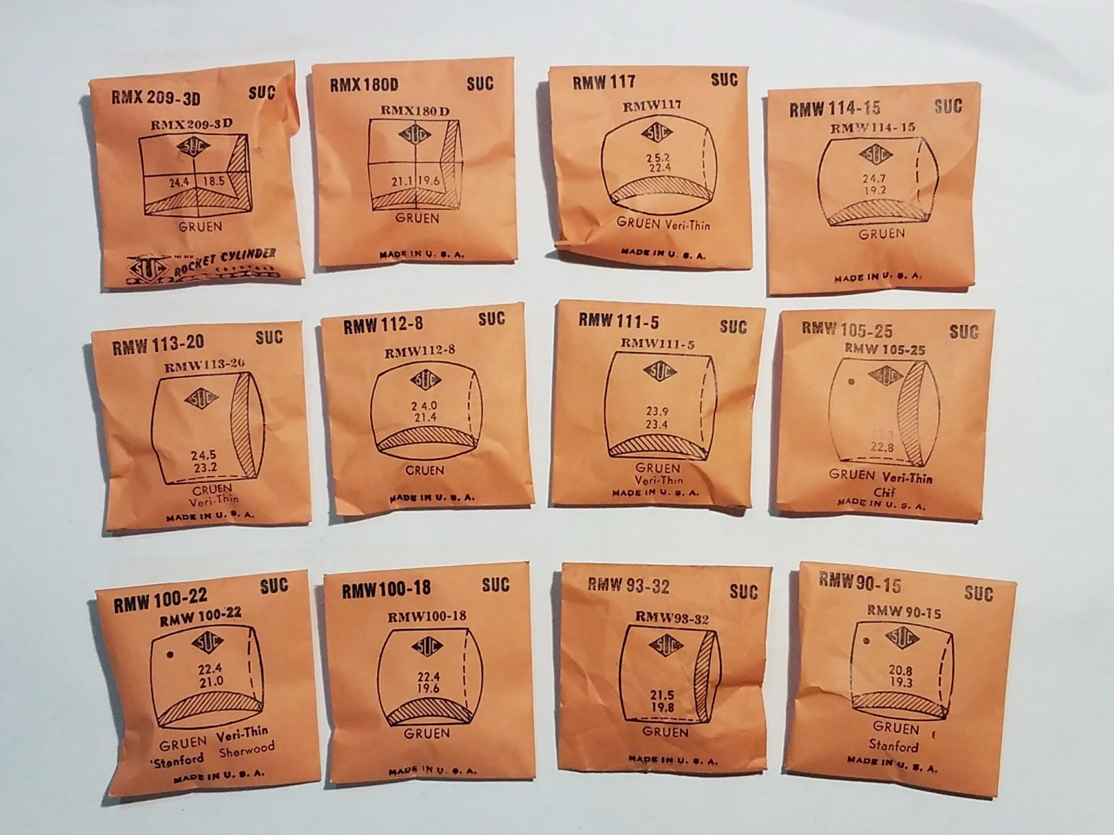 Vintage Gruen Wrist Watch Crystal NOS in orig packaging Free Shipping #3