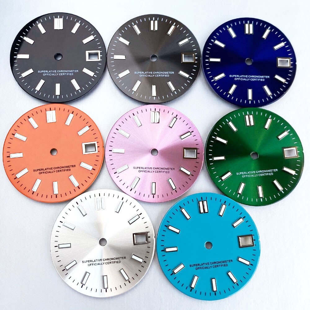 29mm Sterile Black Gray Pink Orange Sunburst Watch Dial Fit Japan NH35A NH36A