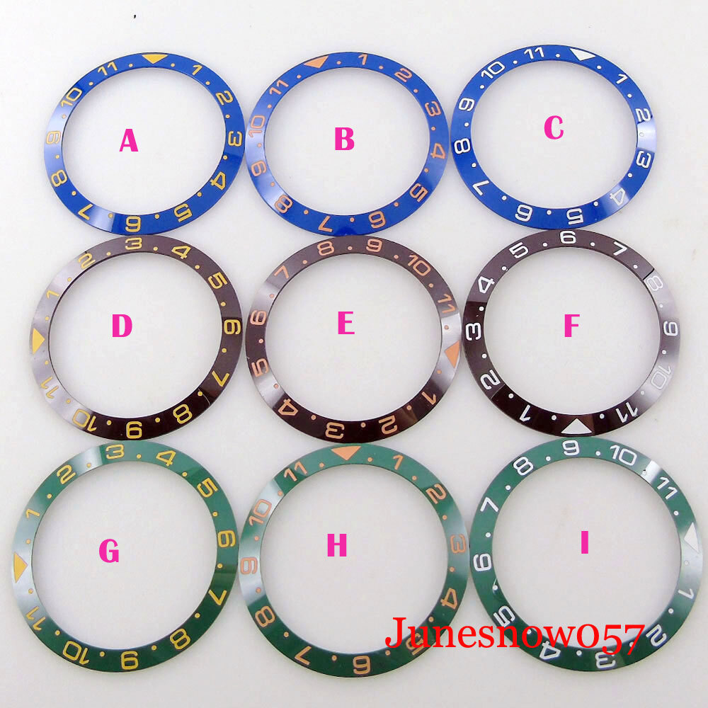 New Slope 38mm*30.6mm Ceramic Watch Bezel Ring insert Fit GMT/SUB Men Watch Case