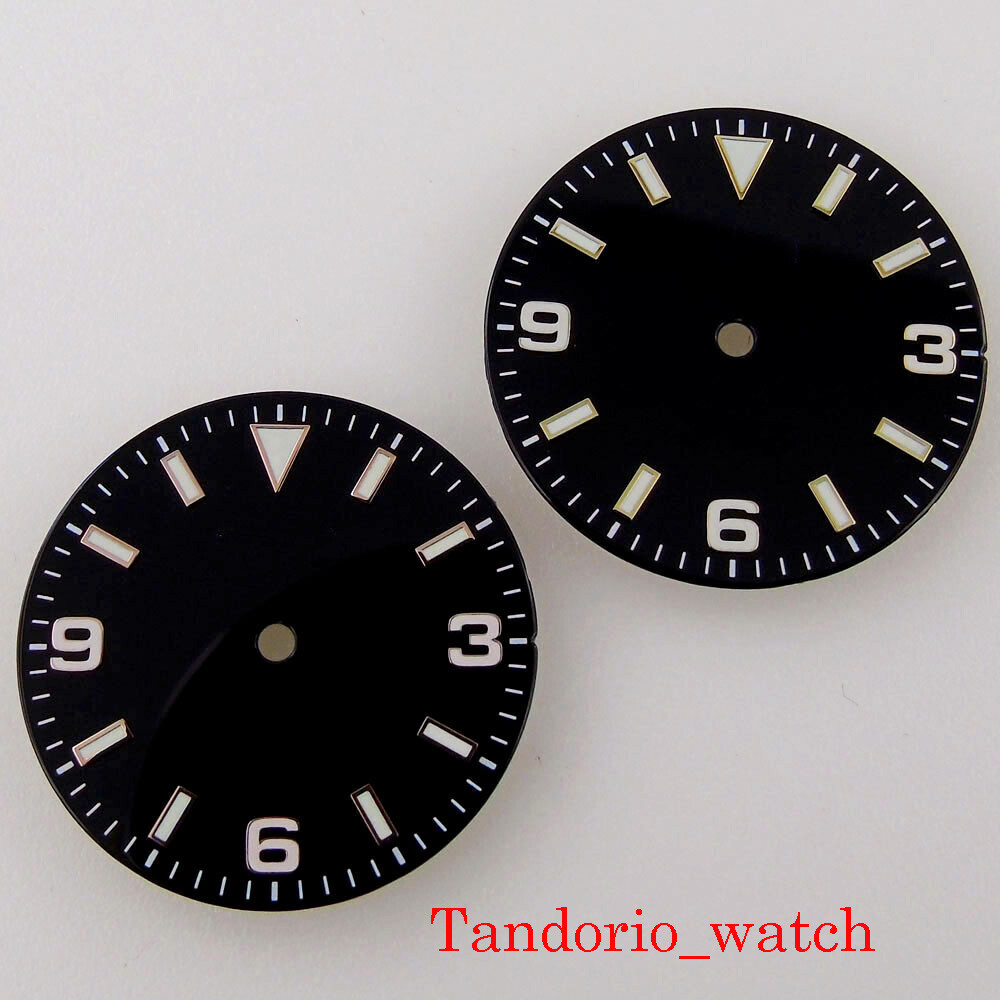 29mm Bliger Luminous Black Dial Hands For NH35 NH36 MIYOTA 8215 821A ETA 2824