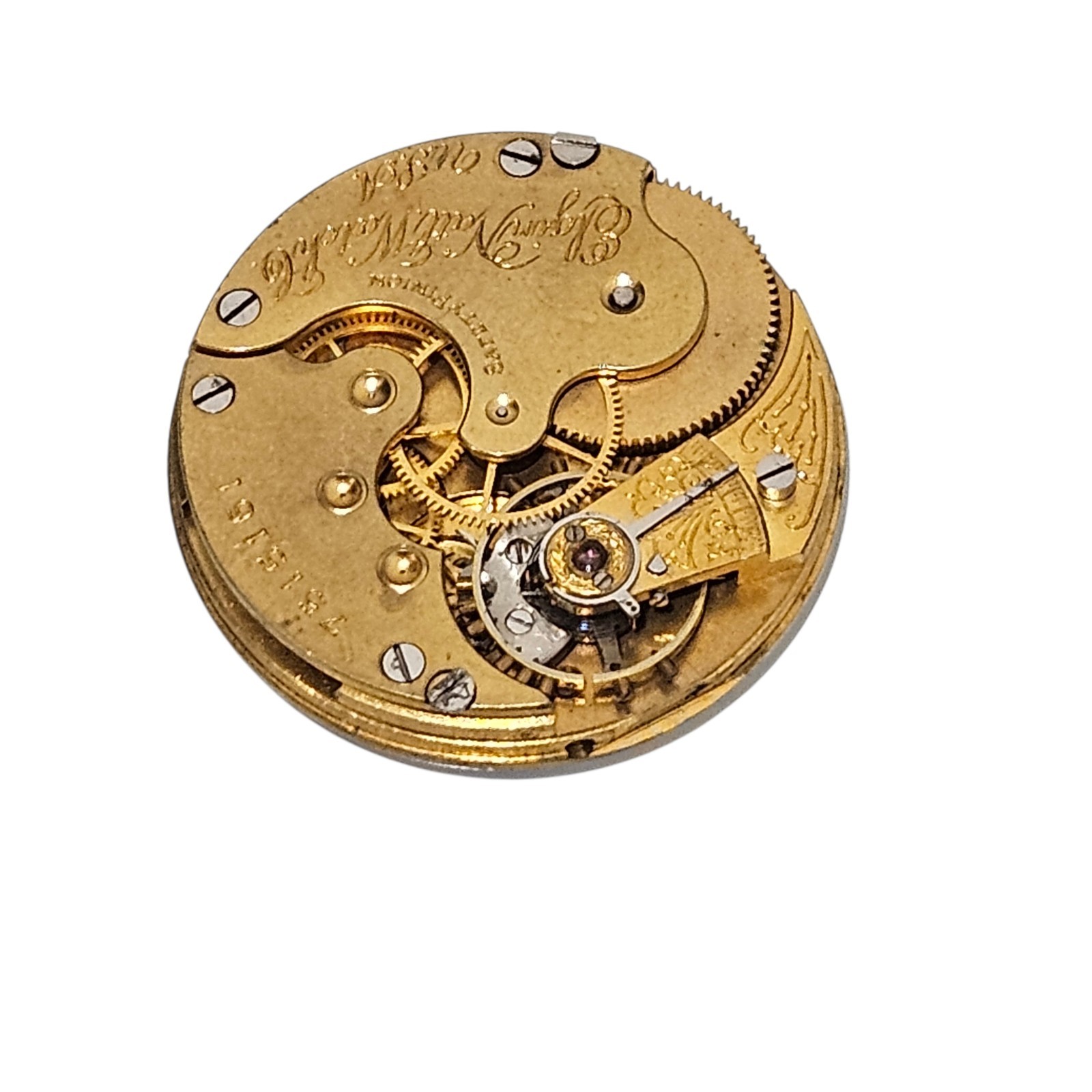 Antique 1899 Elgin Size 0s 7 Jewels Model 1 Pocket Watch Movement Grade 109