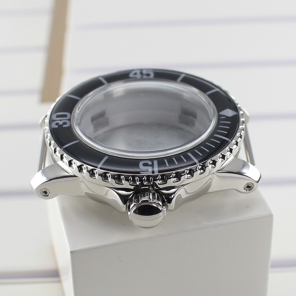 Vintage 45mm Watch Case C3 Luminous Glass Bezel For Seiko NH35 NH36 NH38Movement
