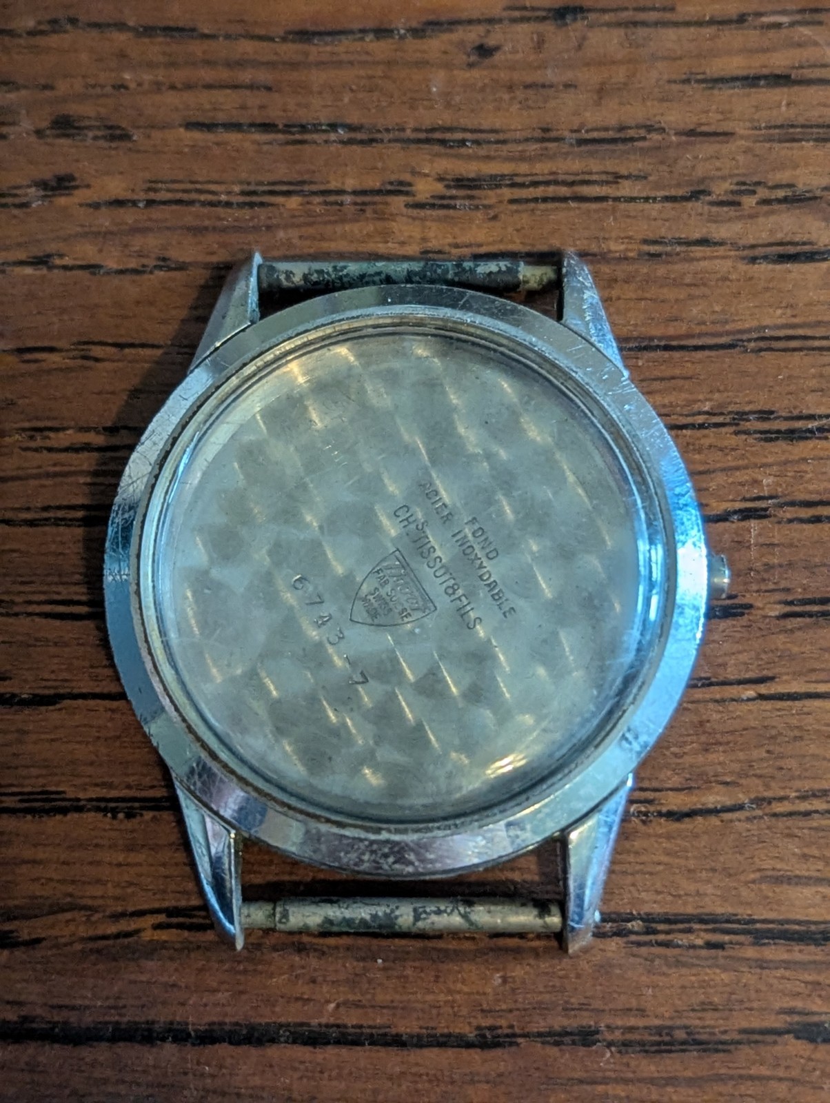 1960s Tissot SeaStar Watch Case, 6743-7, Used Condition, Watchmaker Part #S359
