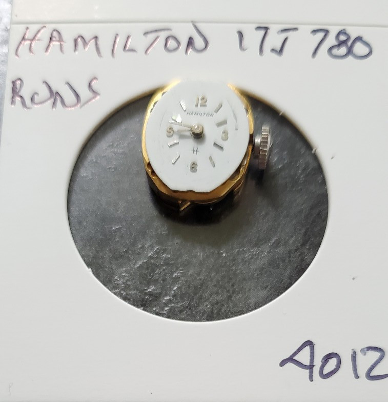 WOMANS HAMILTON 17j 780 WRIST WATCH MOVEMENT #4012