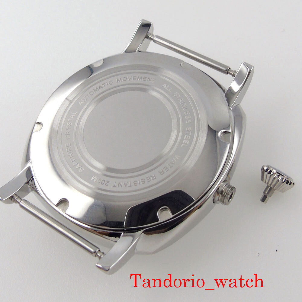 42MM AR Sapphire Crystal Watch Polished Case For NH34 NH35 NH36 200M Waterproof