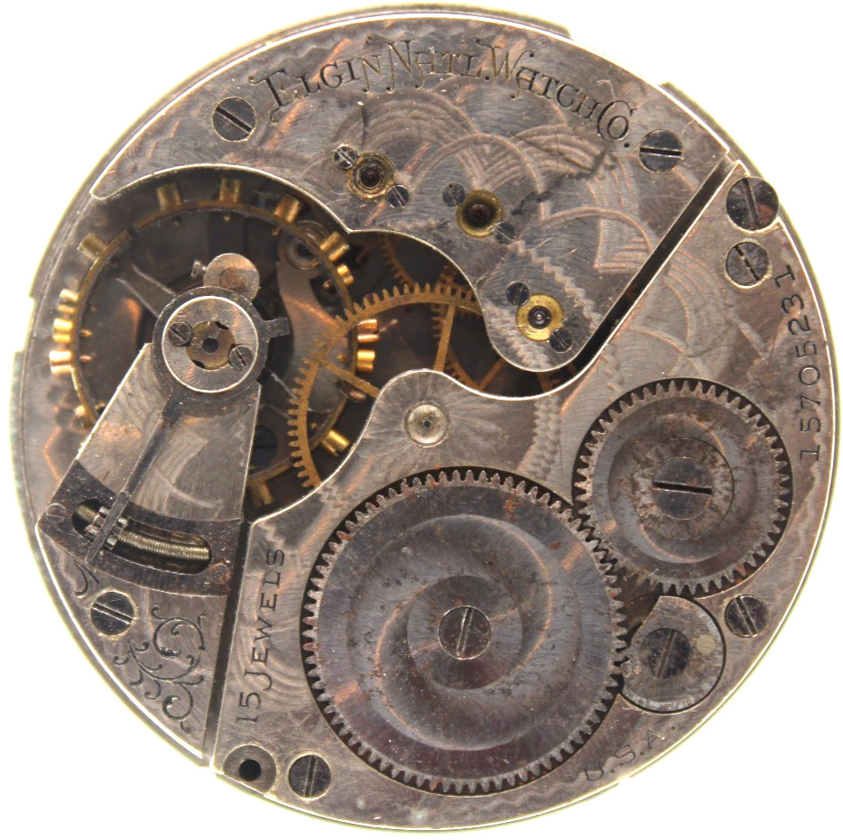 1911 ELGIN POCKET WATCH MOVEMENT 15705231 GRADE 312 16s 15j (KF)