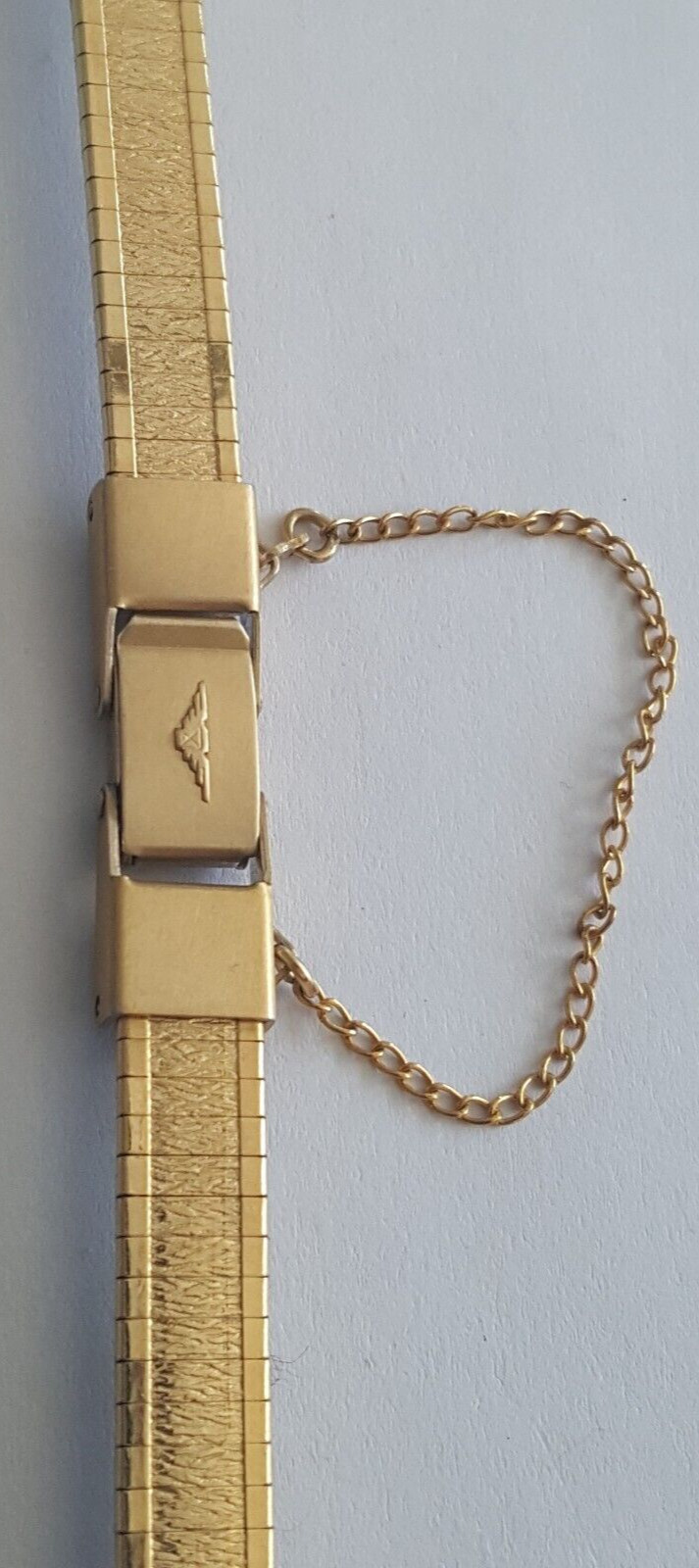 Longines Gold Plated Watch Bracelet With Safety Clasp Chain