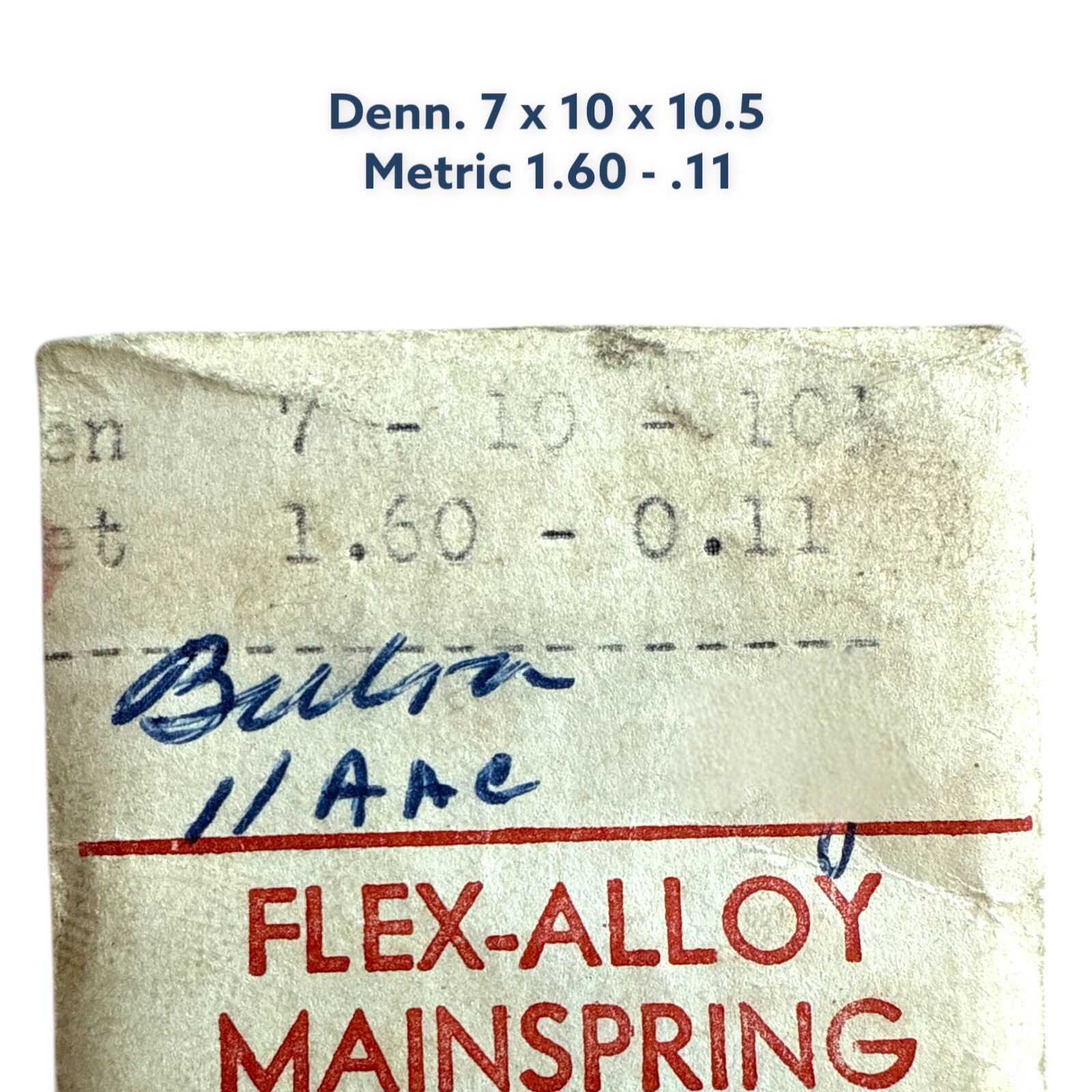 Bulova 11AAC Mainspring 1.60 x 0.11 Watch Part Denn. 7 x 10 x 10.5 NOS Read!