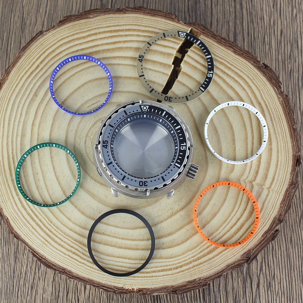 47mm Watch Case Silver Modify Tuna Can Mod Sapphire Steel For Seiko NH35 36 NH38