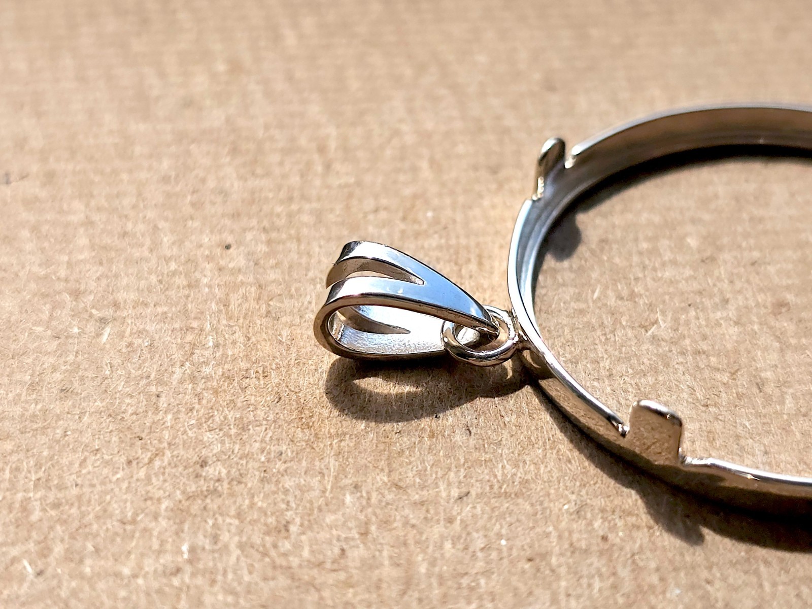 925 Sterling Silver Prong Back Simple Bezel for 30mm Half Dollar 50 Cents Coins
