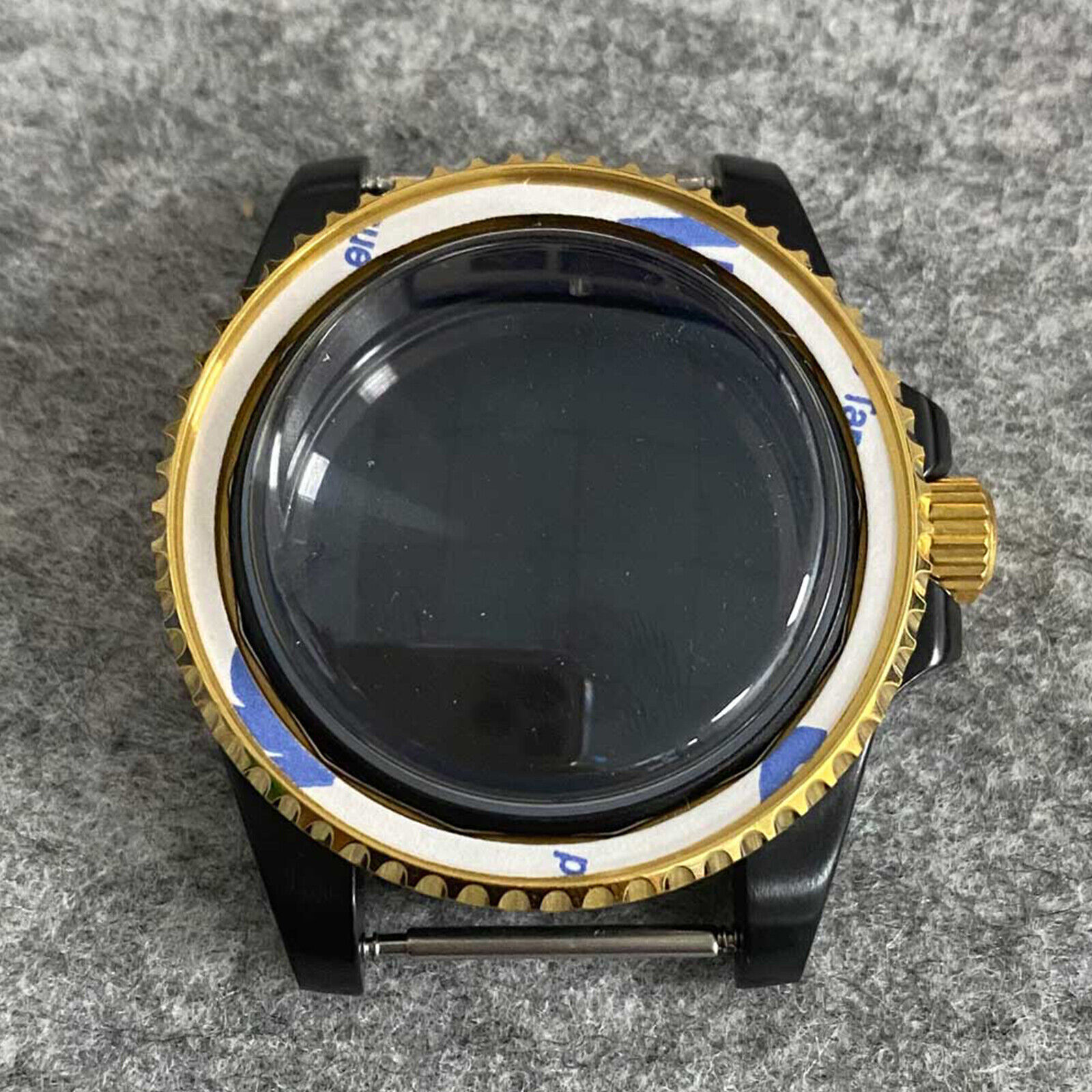 40MM SUB PVD Watch Case Black Gold Sapphire Glass Watch Case for NH35/NH36