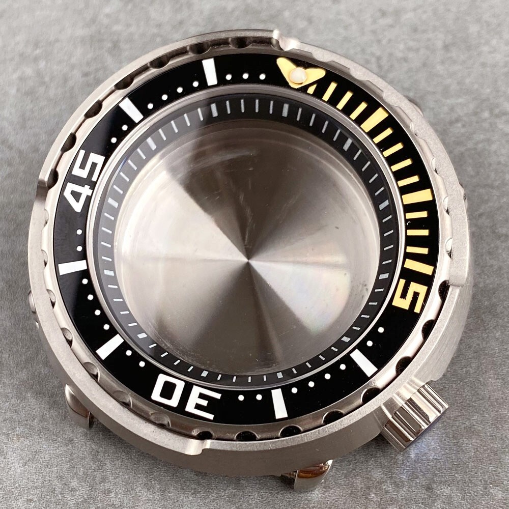 47mm Tandorio Solid 316L Steel Sapphire Watch Case 200M Waterproof 4 o’clock