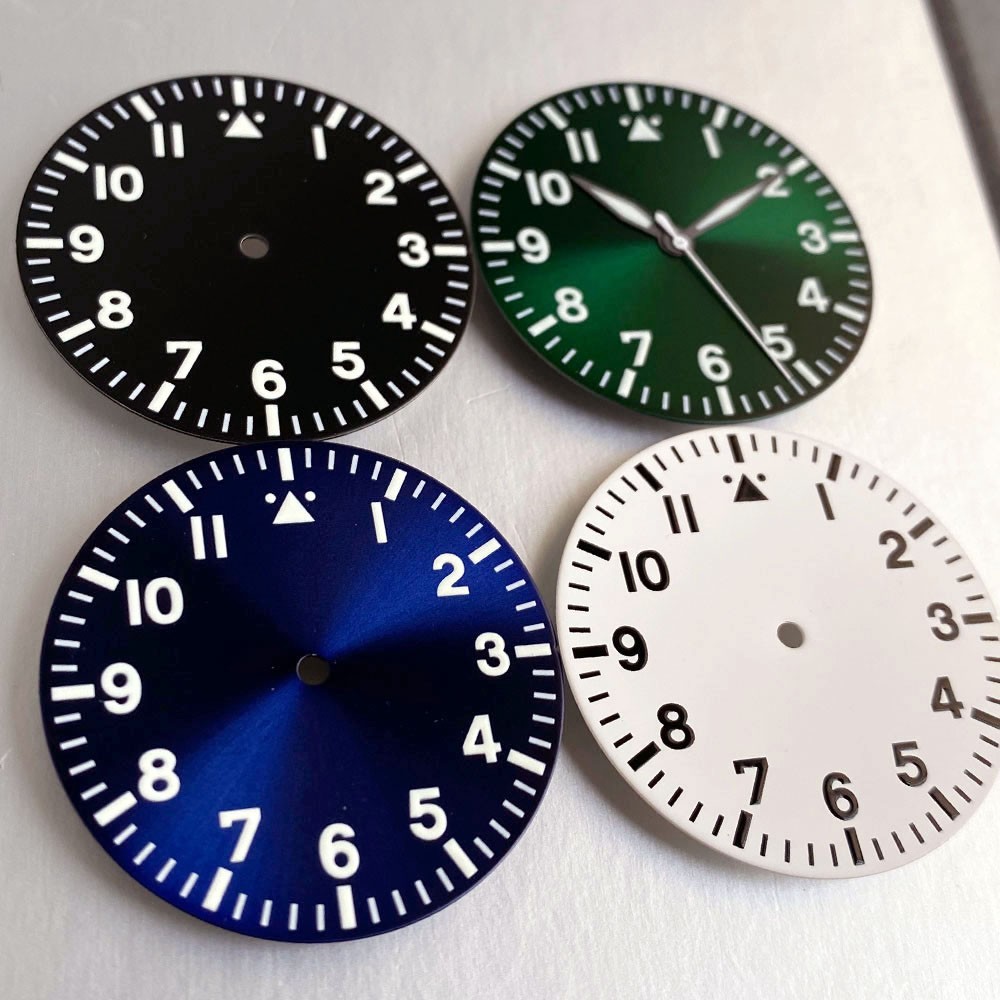 39mm Titanium Pilot Watch Parts Case+Dial Set Fit NH35 Miyota8215 ETA2824 PT5000